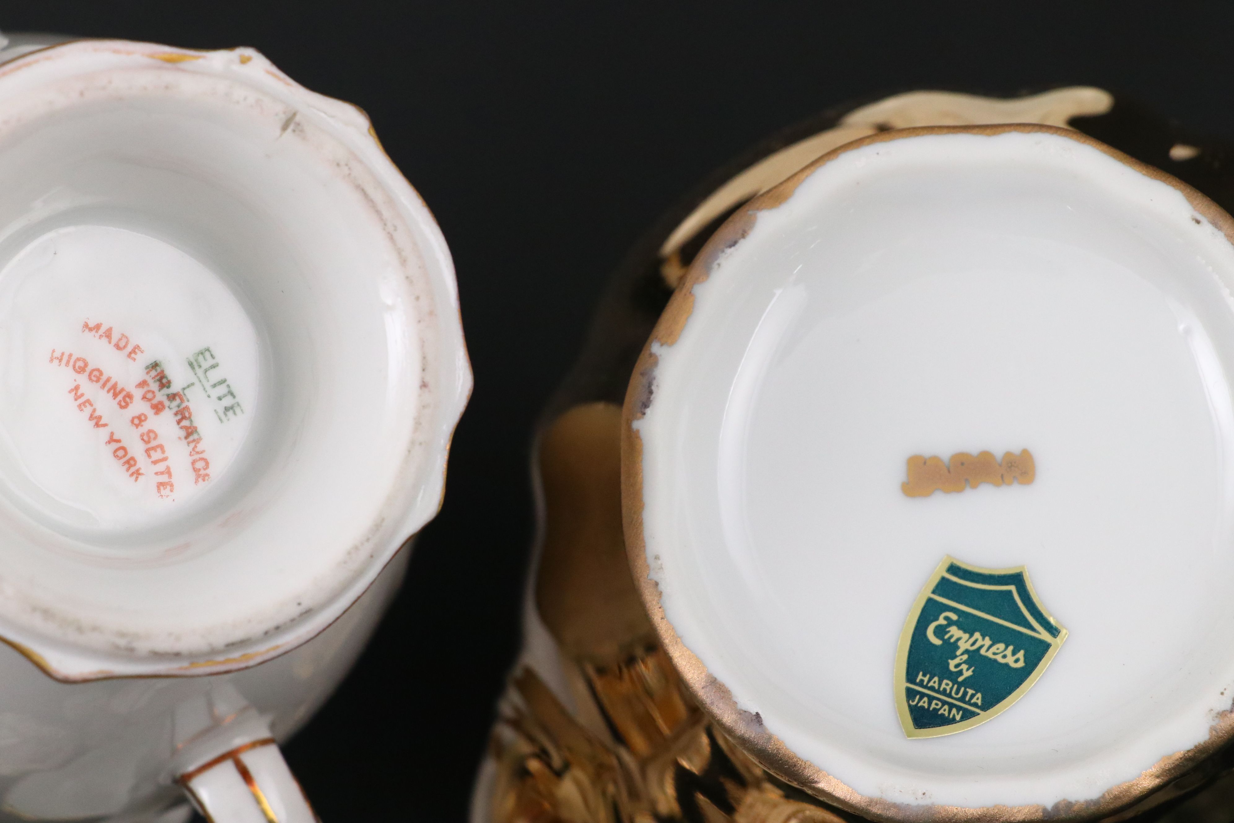 Dresden Porcelain Plates and Egg Cups with Other Floral Dinnerware