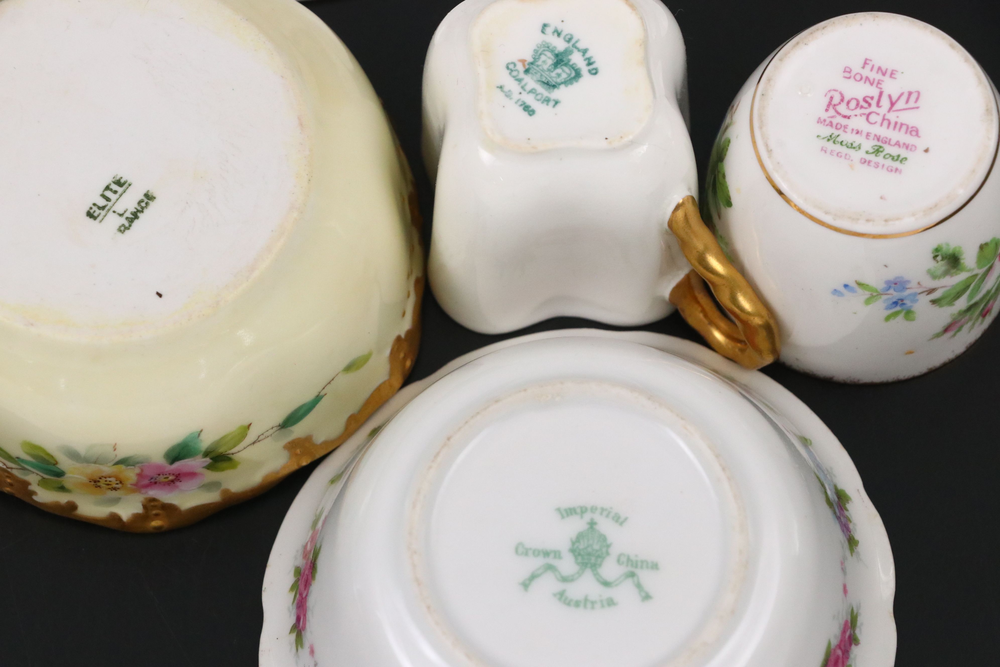 Dresden Porcelain Plates and Egg Cups with Other Floral Dinnerware