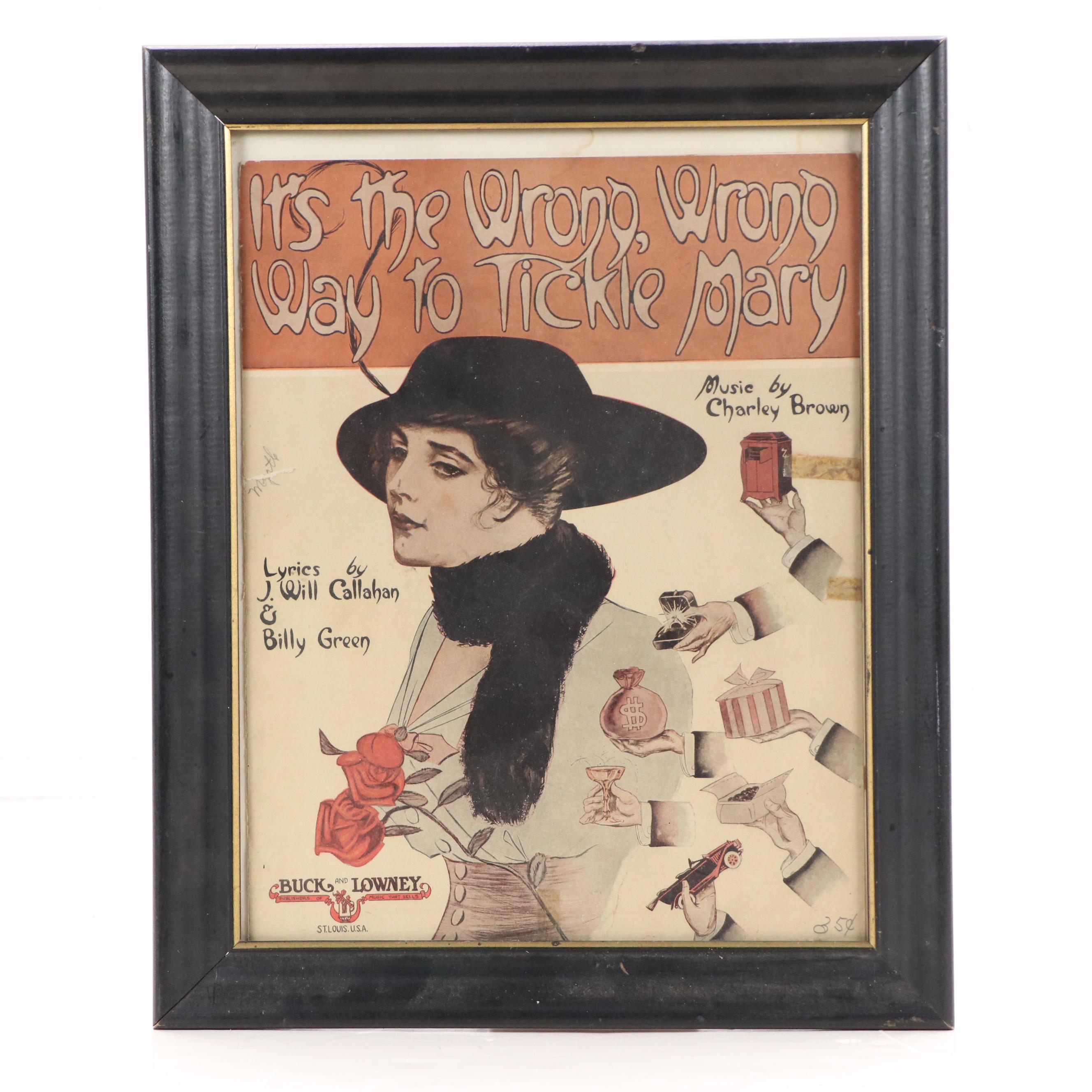 Lithograph and Halftone Sheet Music Cover Prints, Early 20th Century