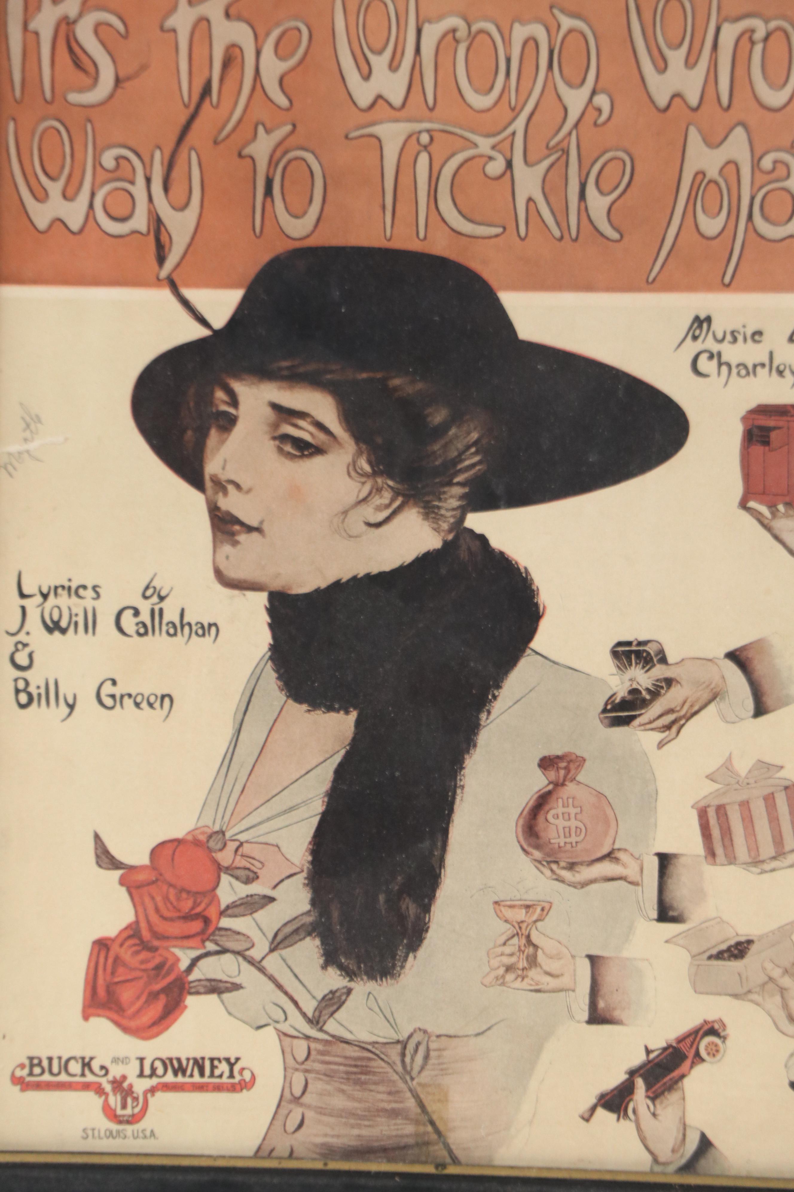 Lithograph and Halftone Sheet Music Cover Prints, Early 20th Century