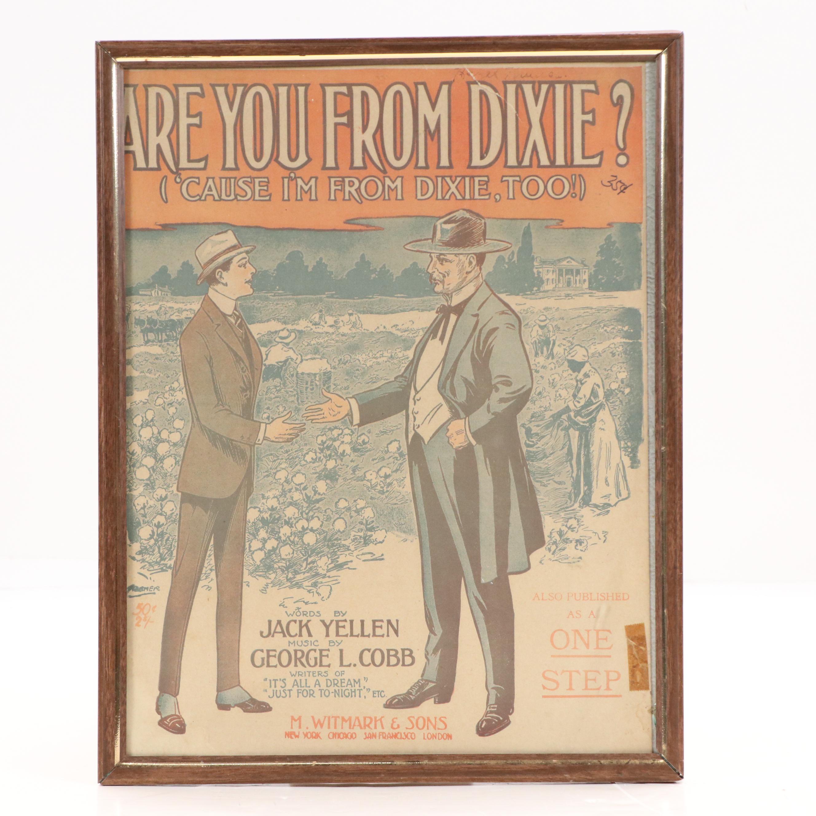 Lithograph and Halftone Sheet Music Cover Prints, Early 20th Century