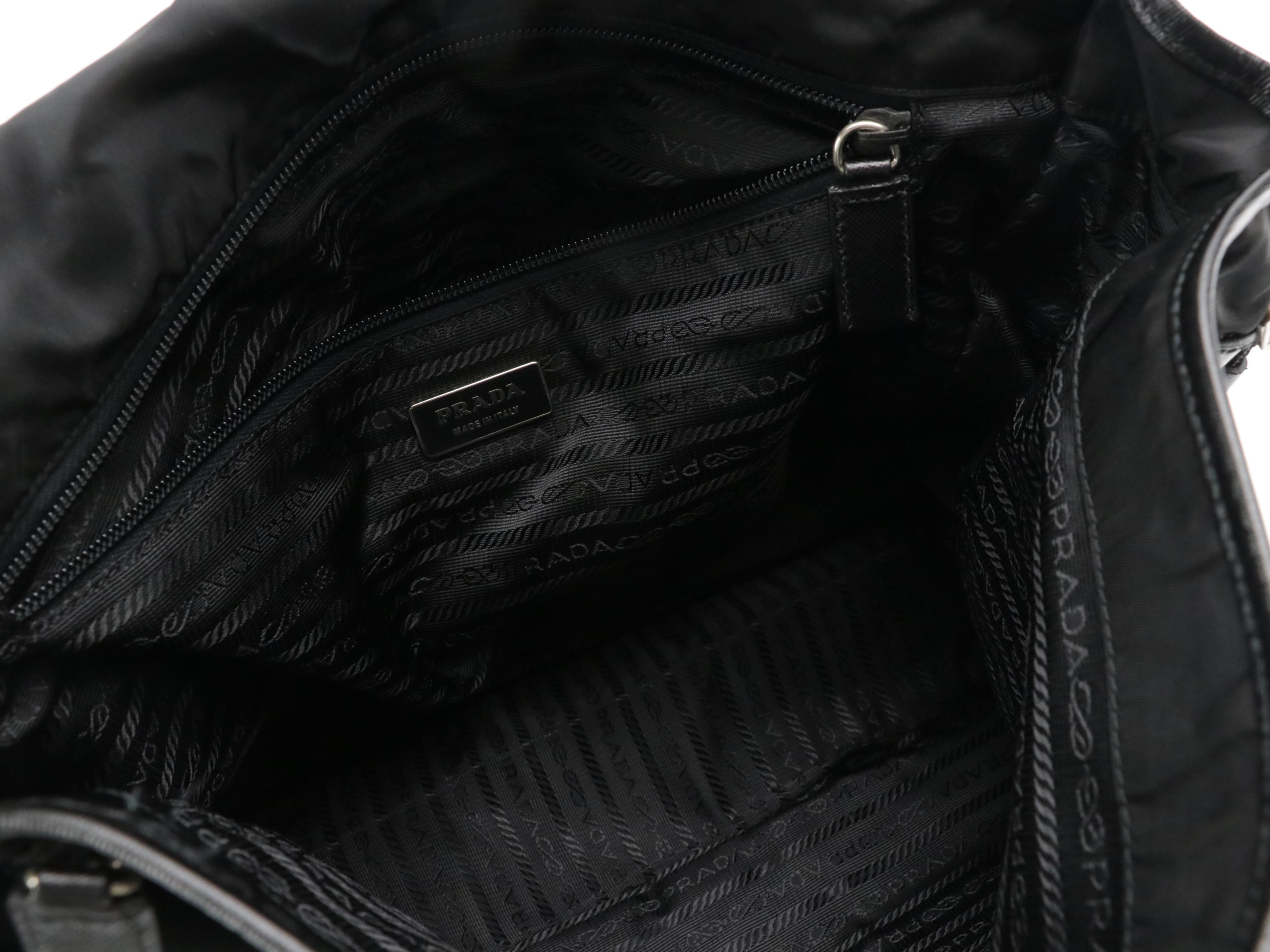 Prada Messenger Flap Briefcase Bag in Tessuto Nylon and Saffiano Leather Trim