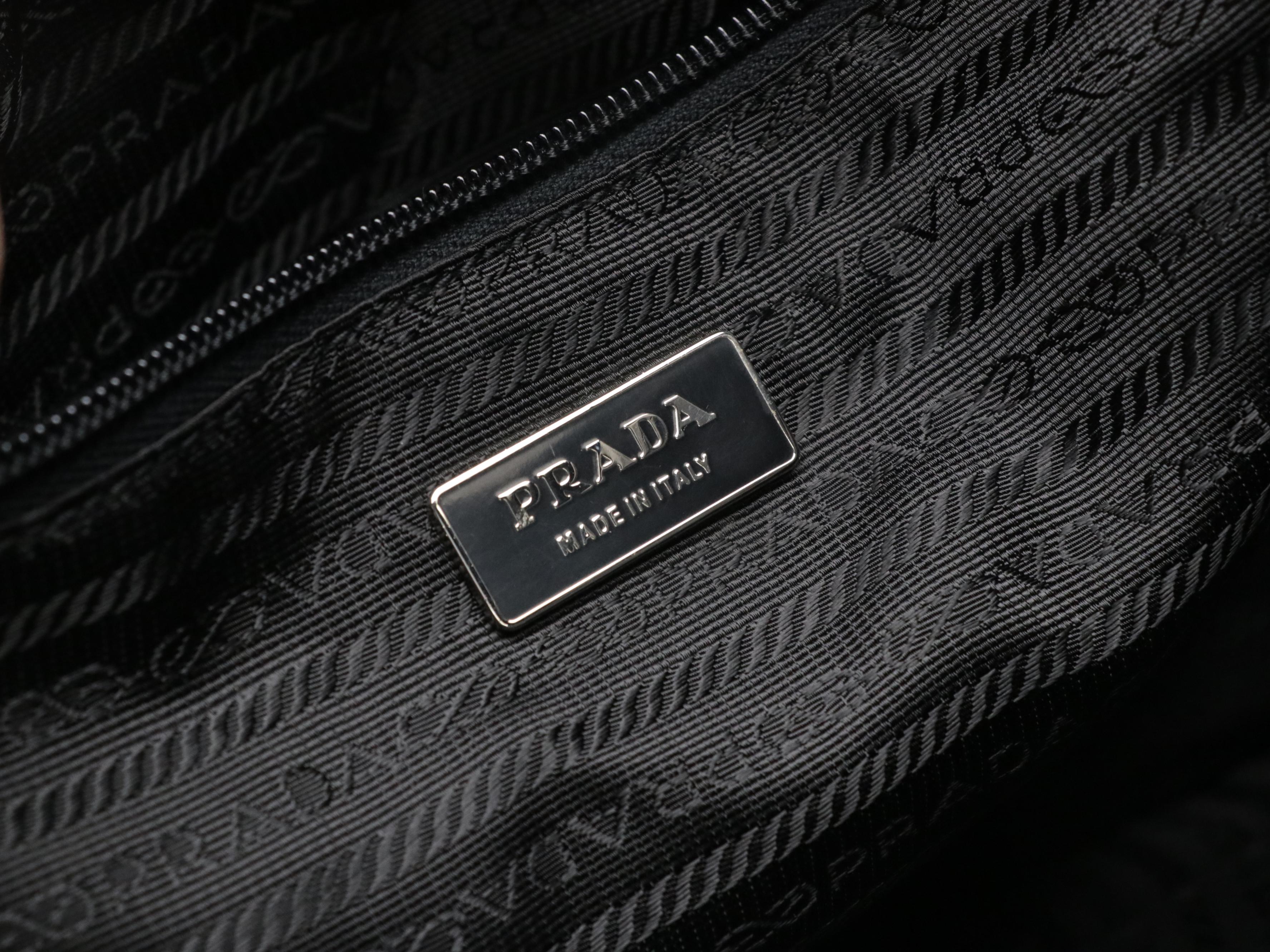 Prada Messenger Flap Briefcase Bag in Tessuto Nylon and Saffiano Leather Trim