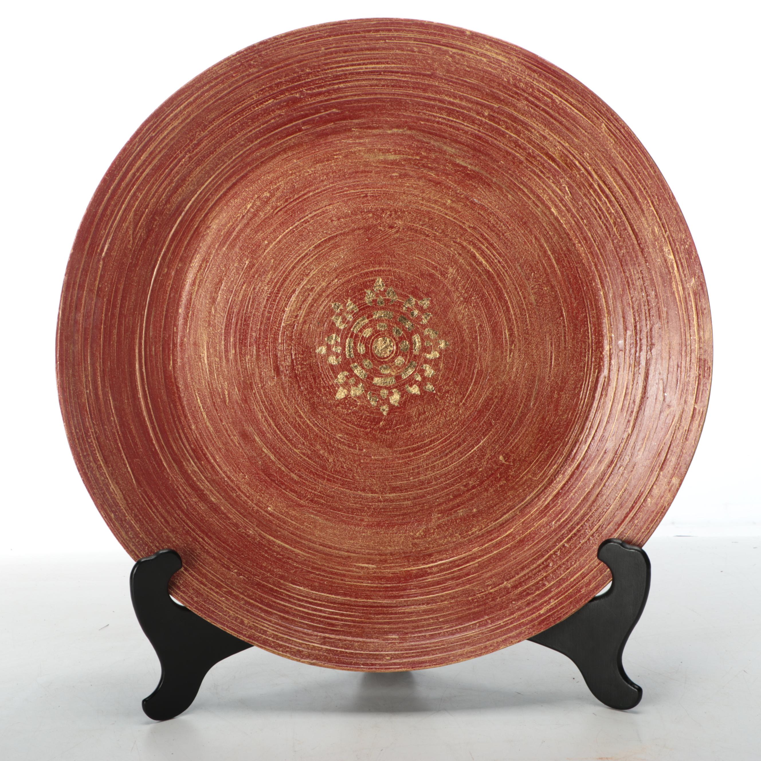 Antiqued Wire Bowl with Green Floral Vase and Other Décor