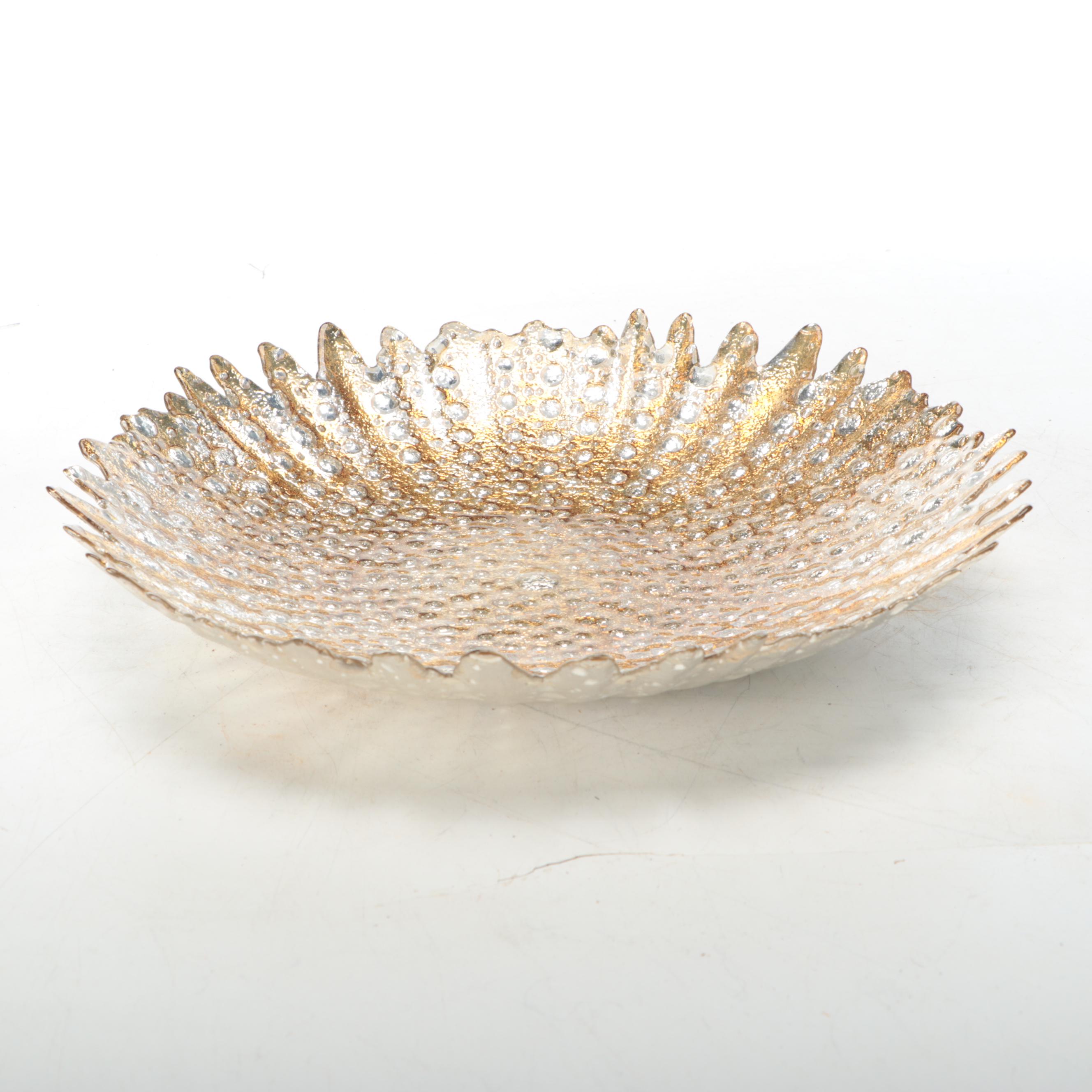 Antiqued Wire Bowl with Green Floral Vase and Other Décor