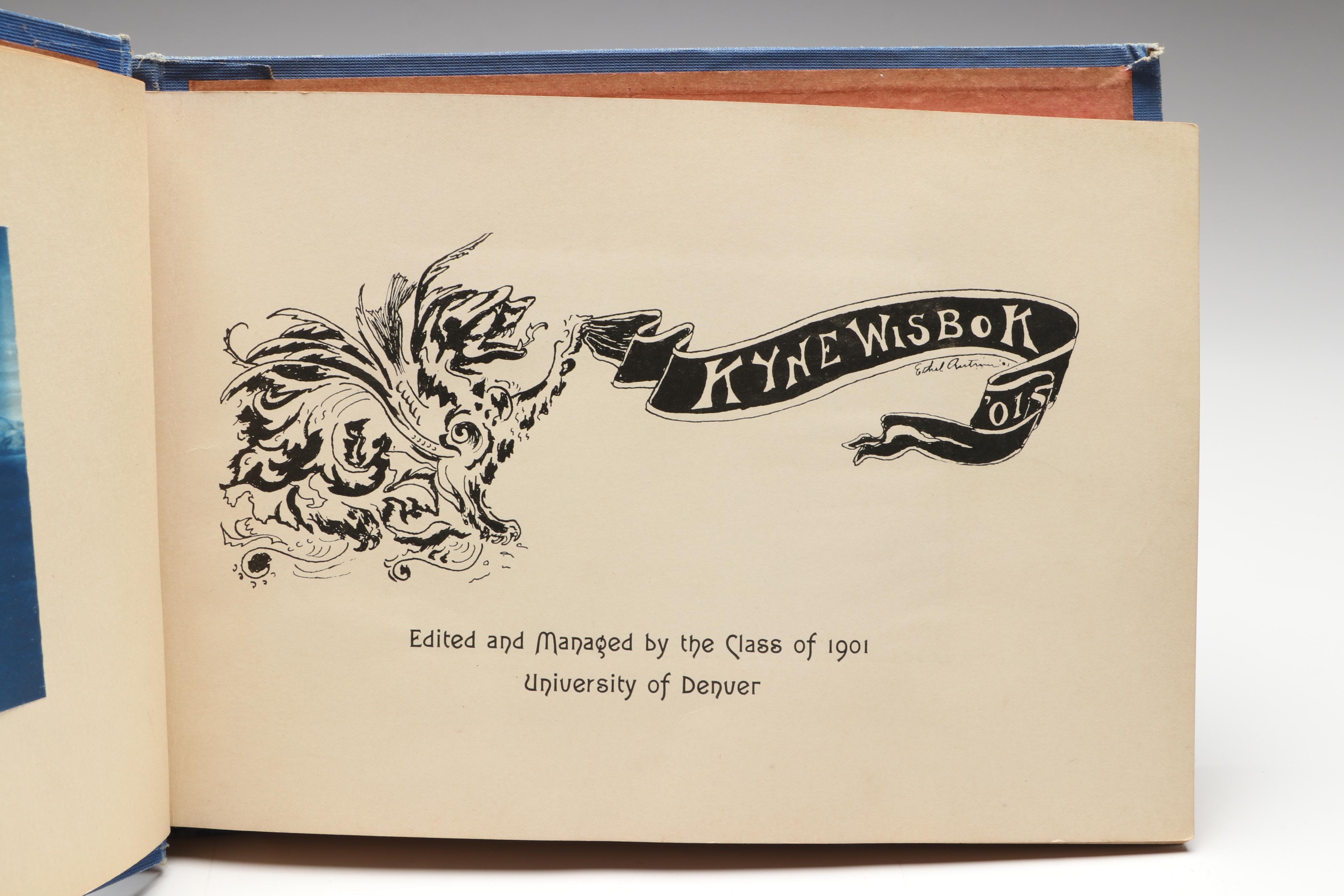 "Kynewisbok" University of Denver Yearbook Signed by Rev. Dr. Henry A. Buchtel