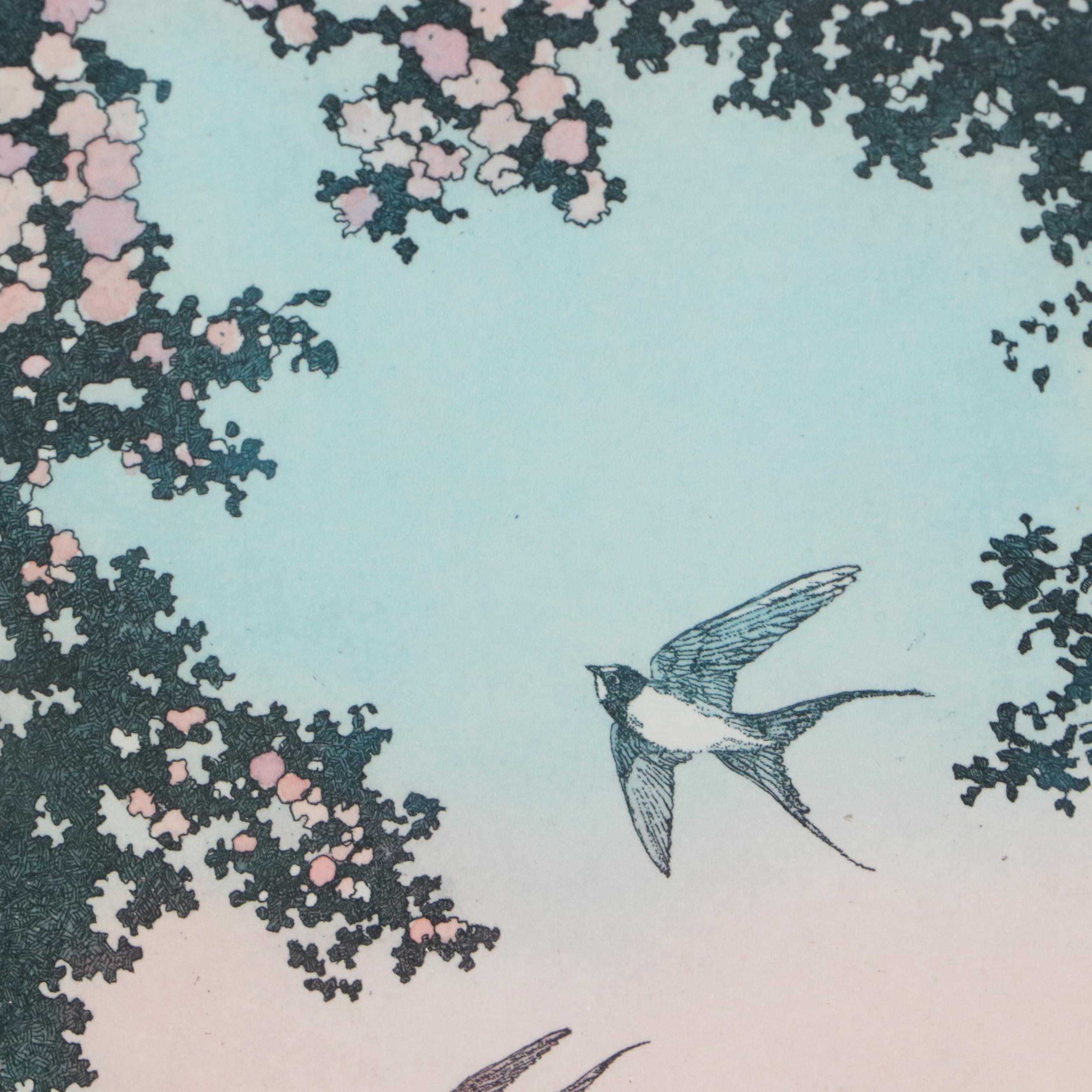 Etching with Aquatint of Figures Outside European Walled City