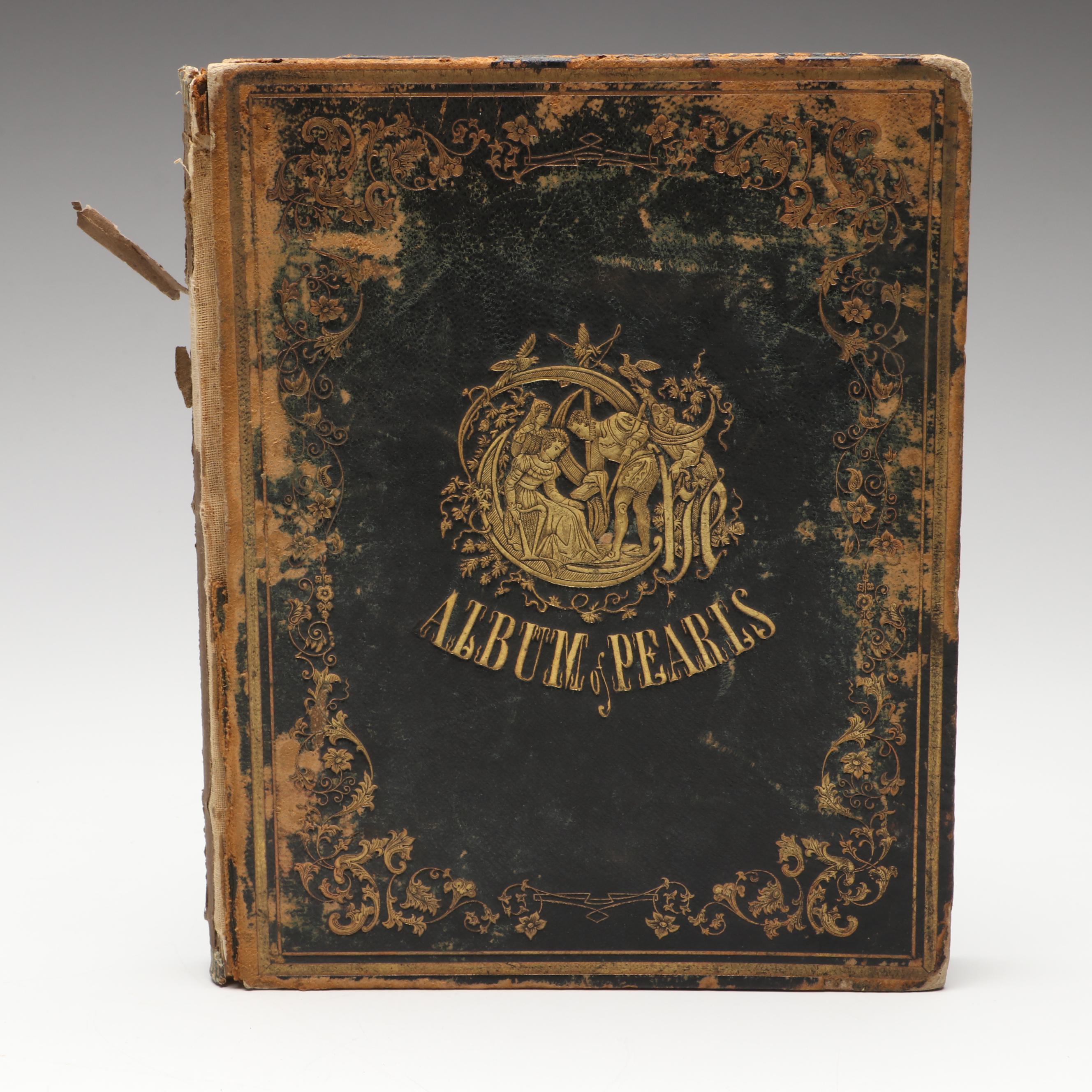 "Album of Pearls" Antique Autograph Book with Pictorial Engravings, Mid-19th C.
