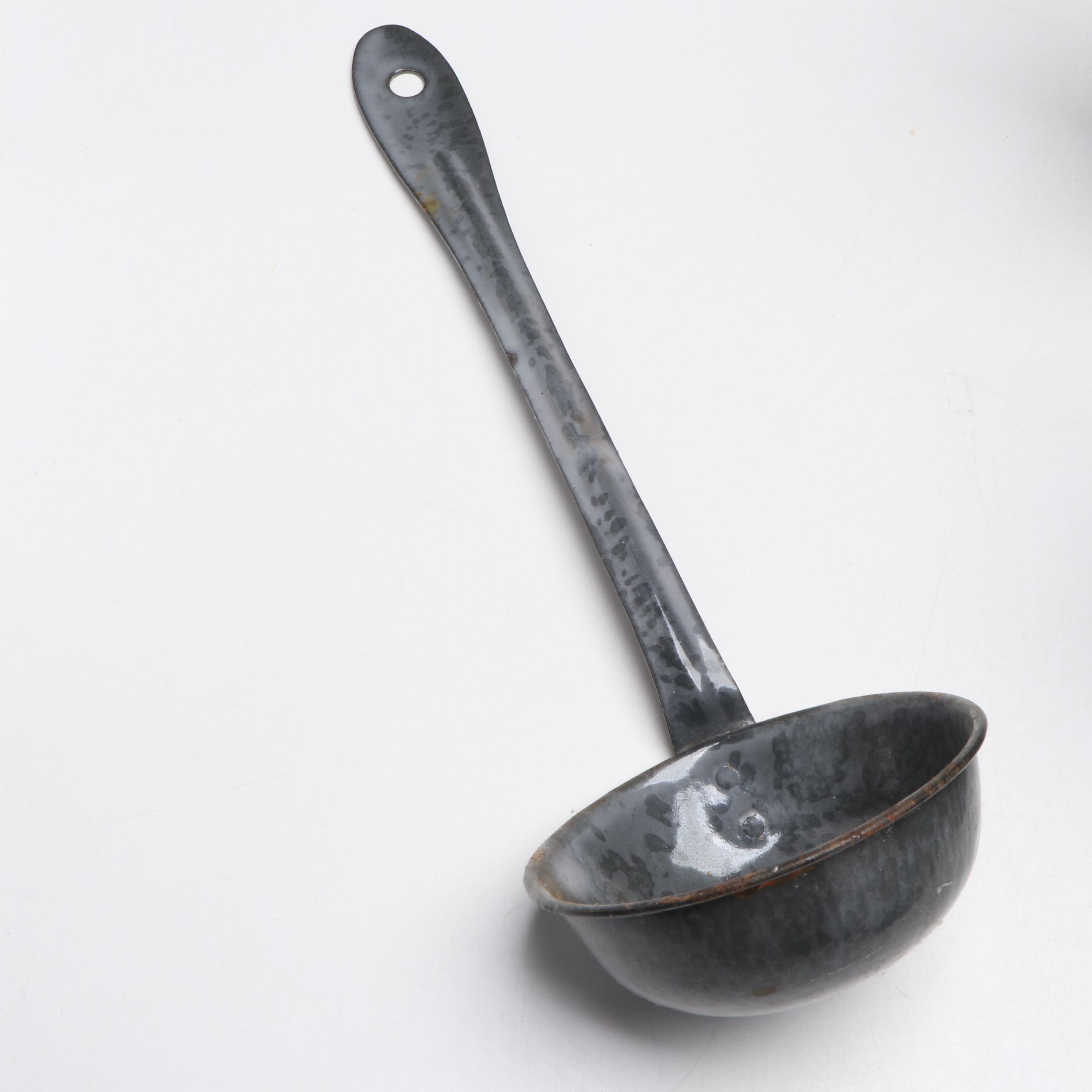 L.G. Mfg. Co. Pitcher with Other Mottled Gray Enamelware