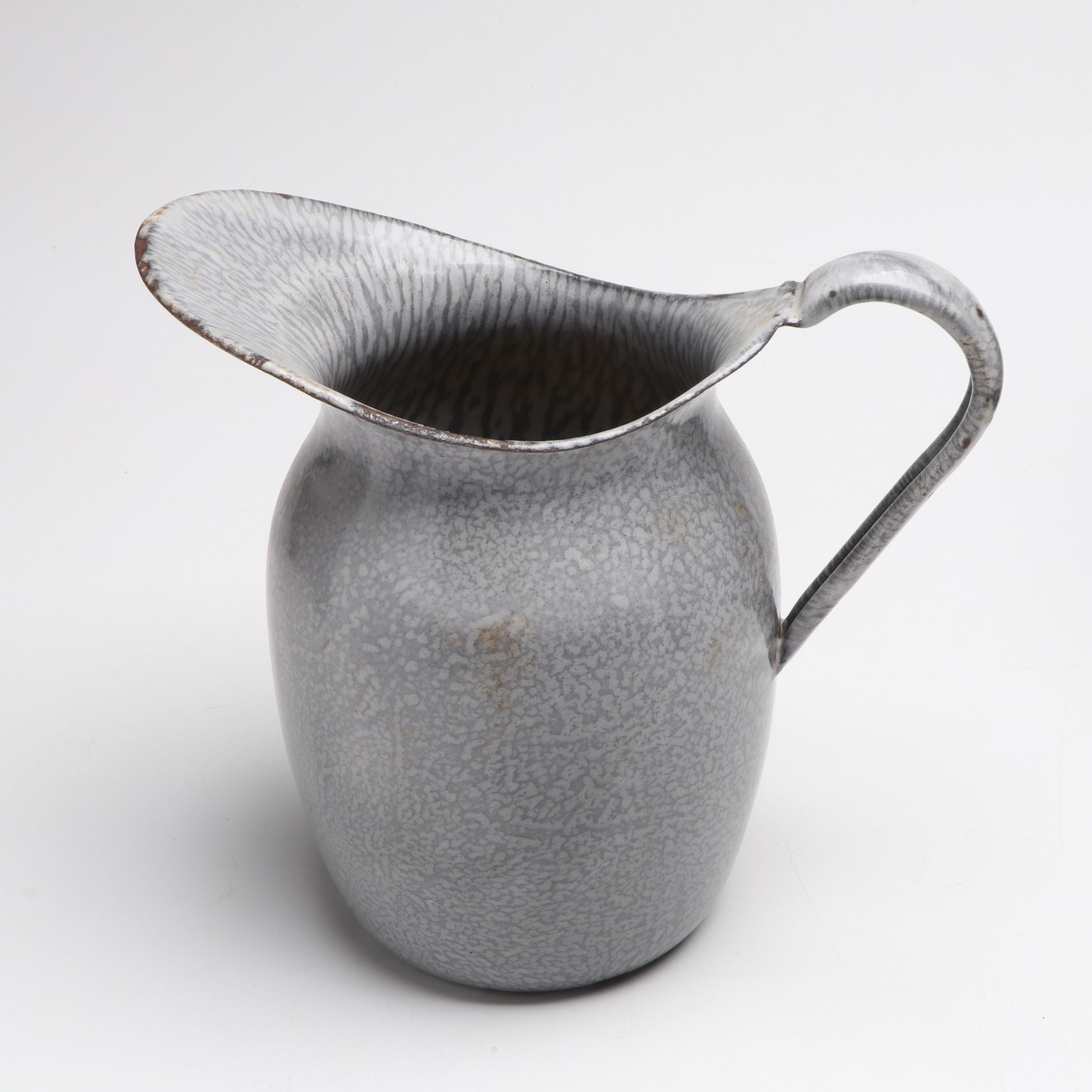 L.G. Mfg. Co. Pitcher with Other Mottled Gray Enamelware