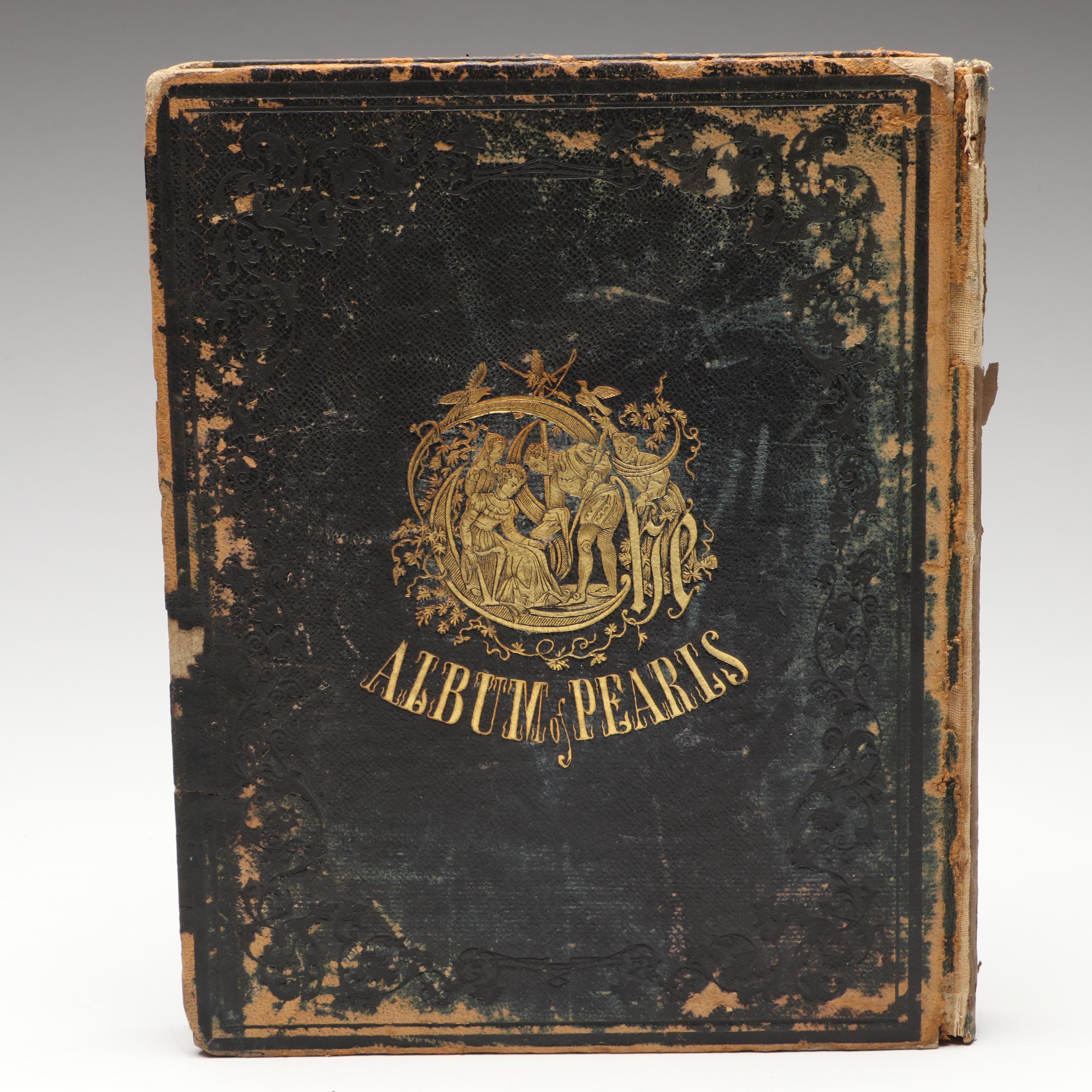 "Album of Pearls" Antique Autograph Book with Pictorial Engravings, Mid-19th C.