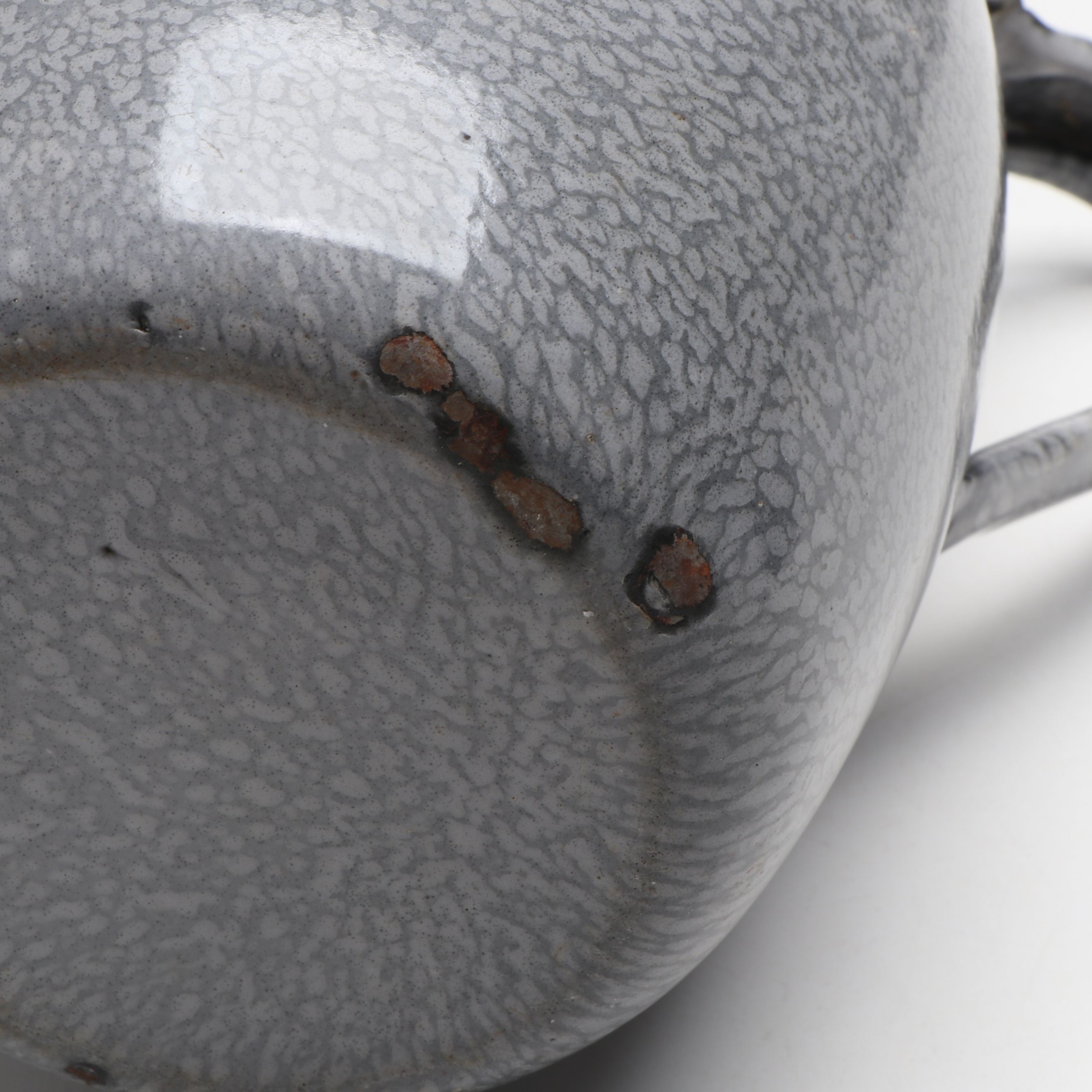 L.G. Mfg. Co. Pitcher with Other Mottled Gray Enamelware