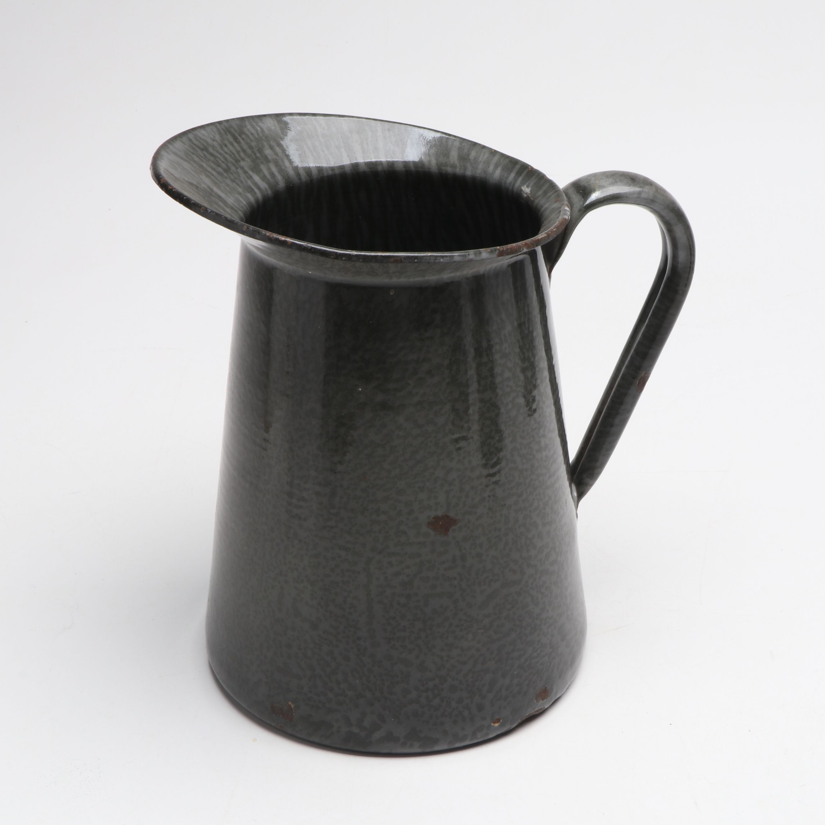 L.G. Mfg. Co. Pitcher with Other Mottled Gray Enamelware