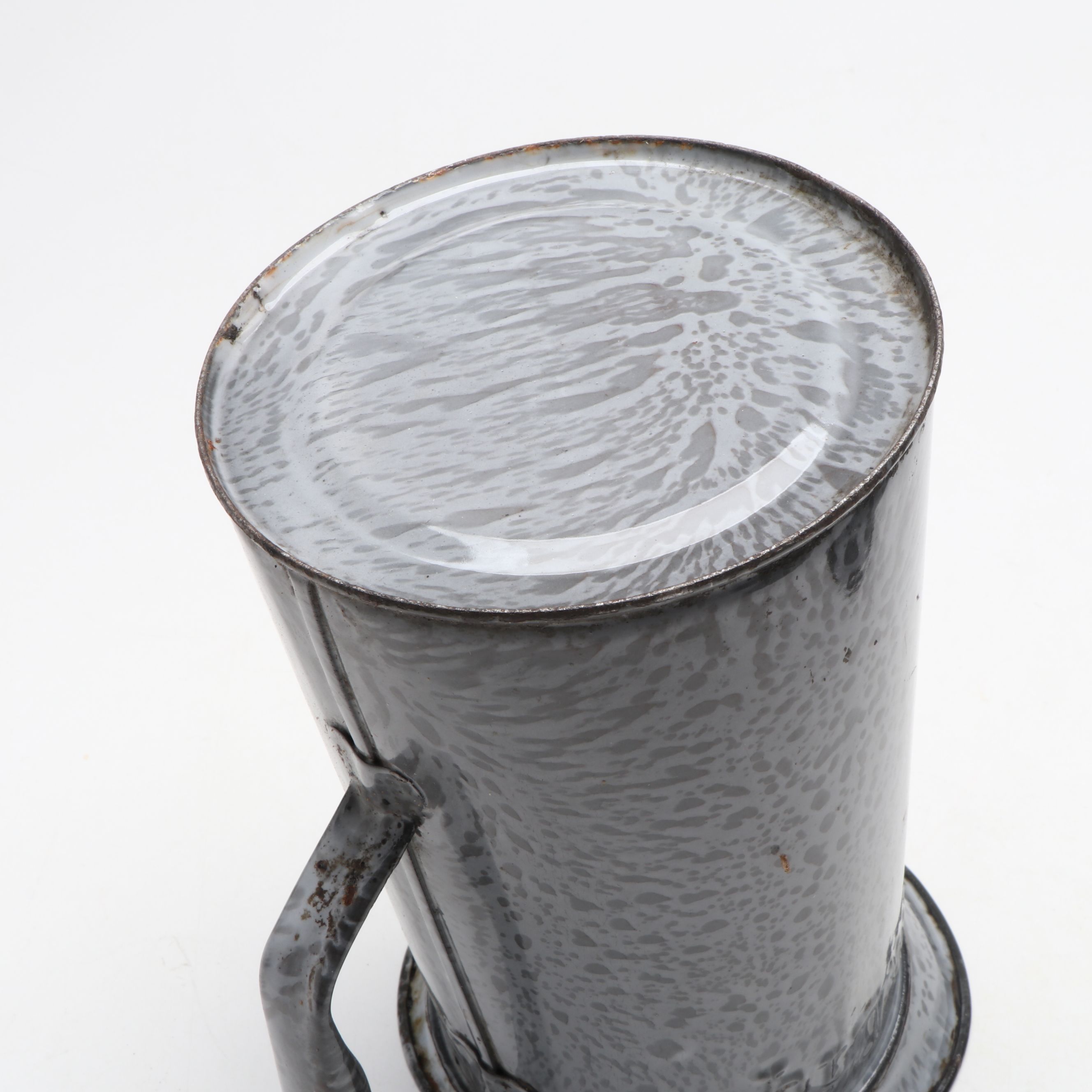 L.G. Mfg. Co. Pitcher with Other Mottled Gray Enamelware