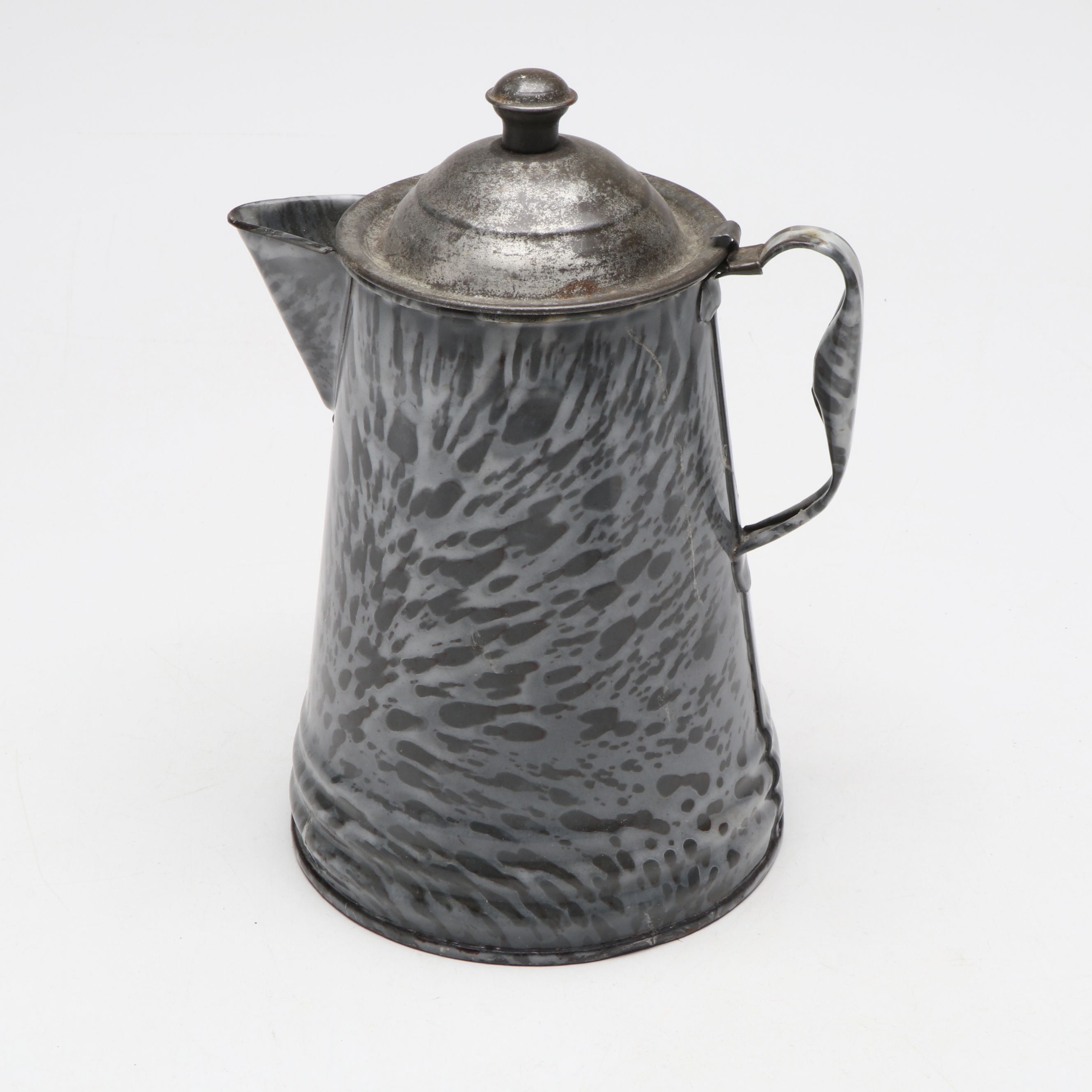 L.G. Mfg. Co. Pitcher with Other Mottled Gray Enamelware