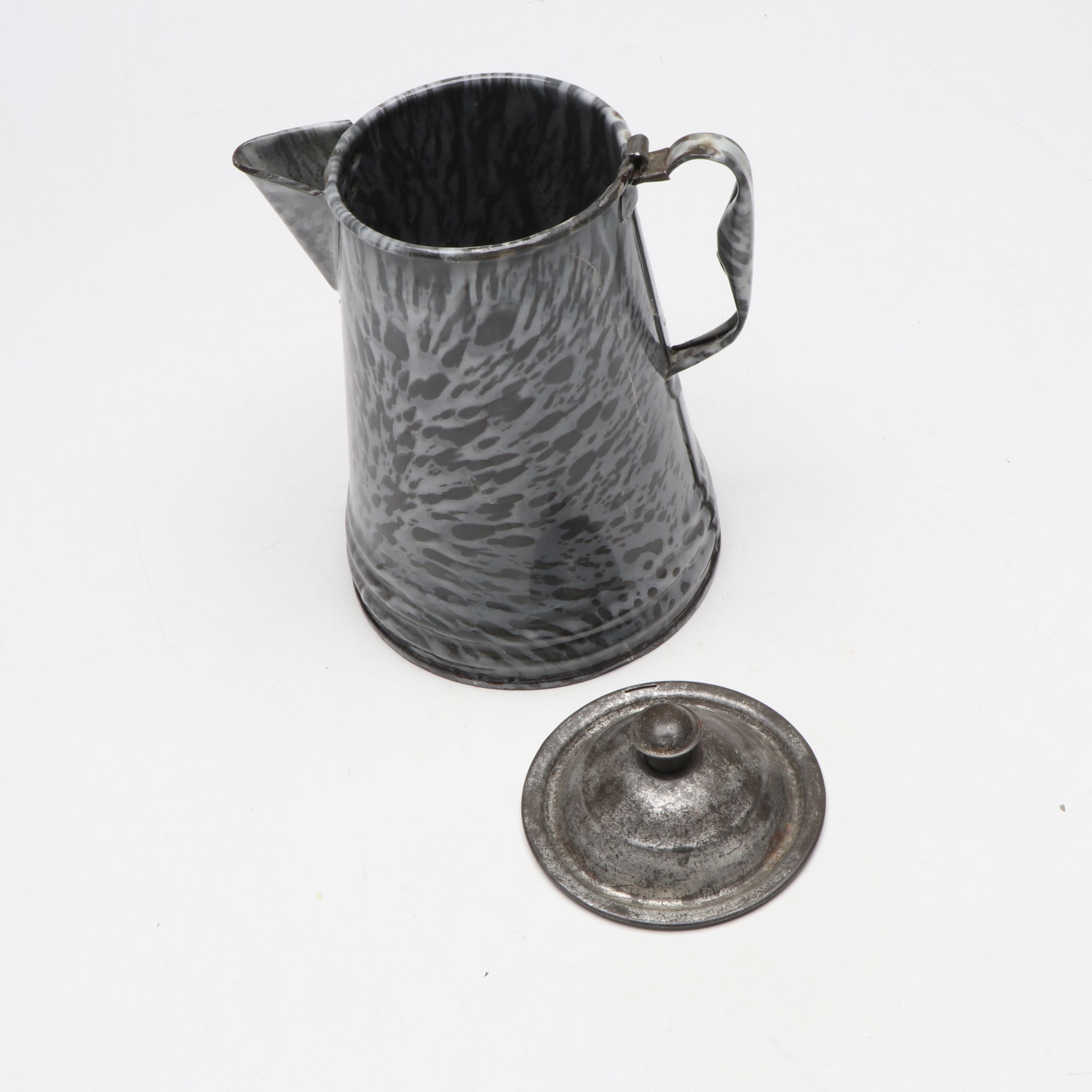 L.G. Mfg. Co. Pitcher with Other Mottled Gray Enamelware