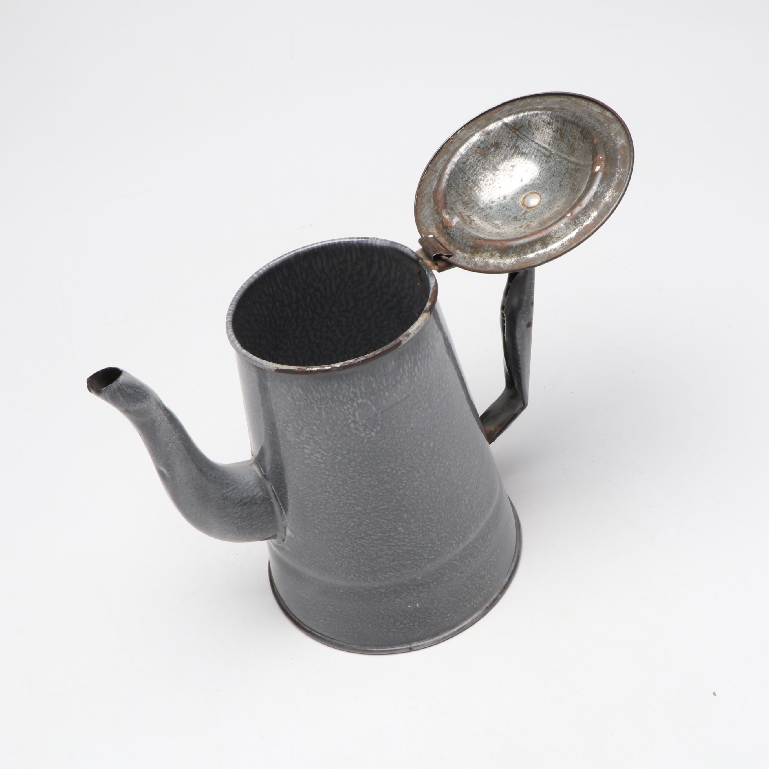 L.G. Mfg. Co. Pitcher with Other Mottled Gray Enamelware