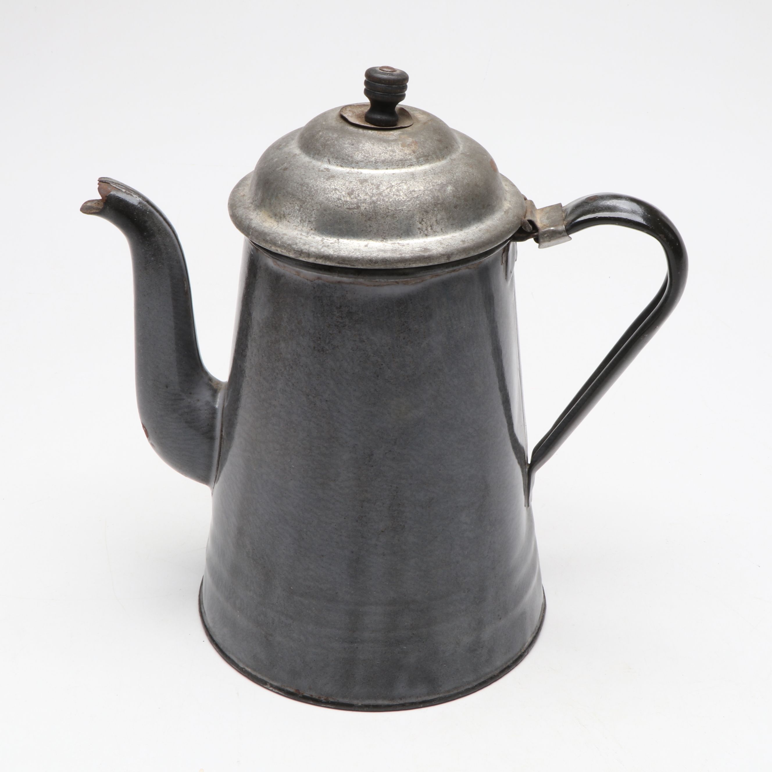 L.G. Mfg. Co. Pitcher with Other Mottled Gray Enamelware
