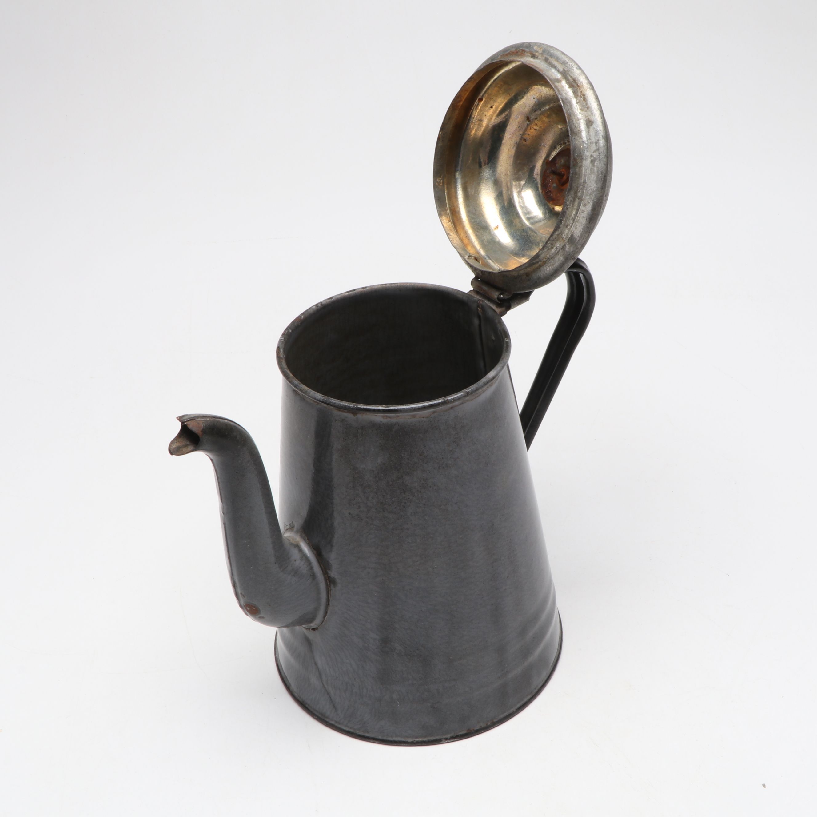 L.G. Mfg. Co. Pitcher with Other Mottled Gray Enamelware
