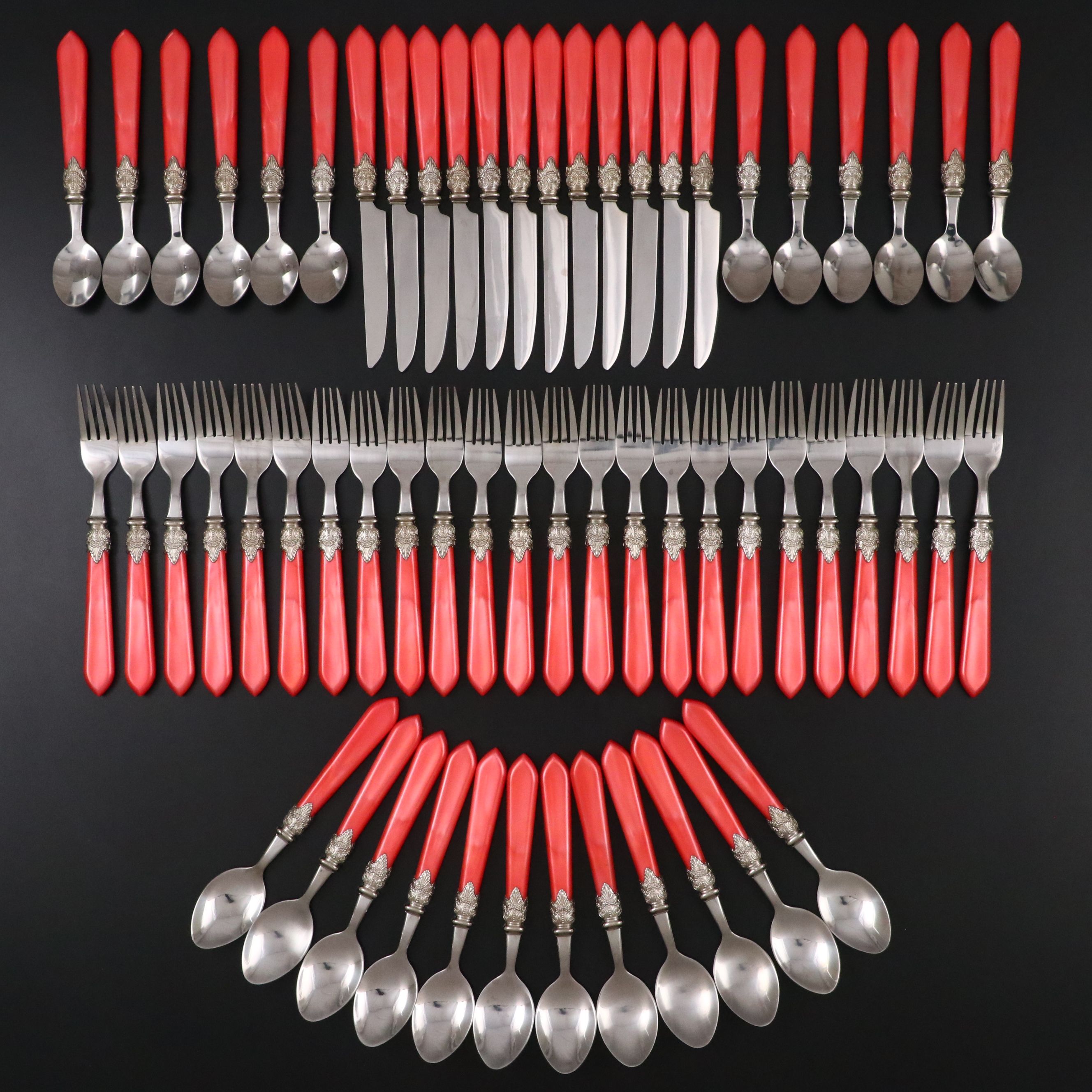 Pearlescent Red Resin Handled Flatware