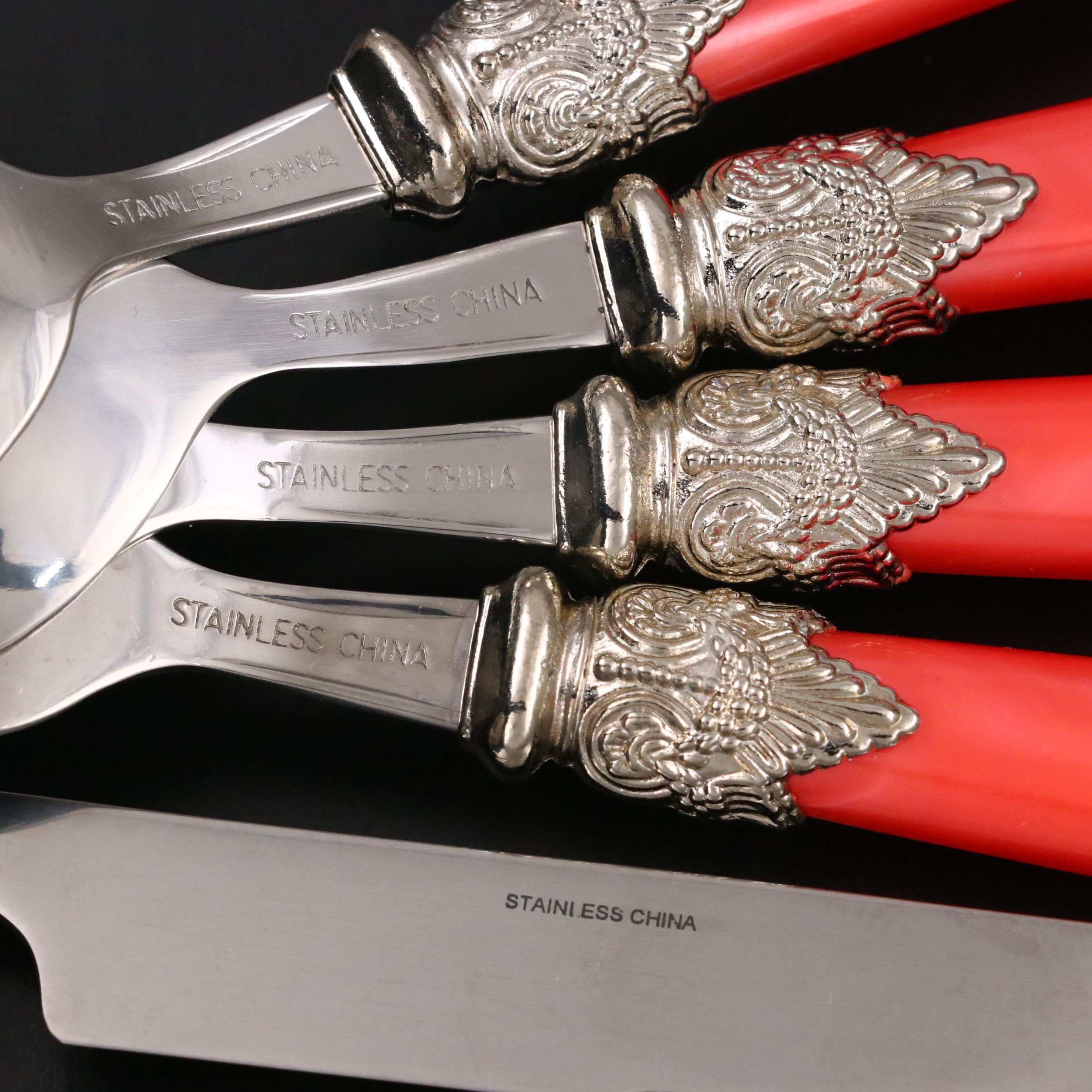 Pearlescent Red Resin Handled Flatware