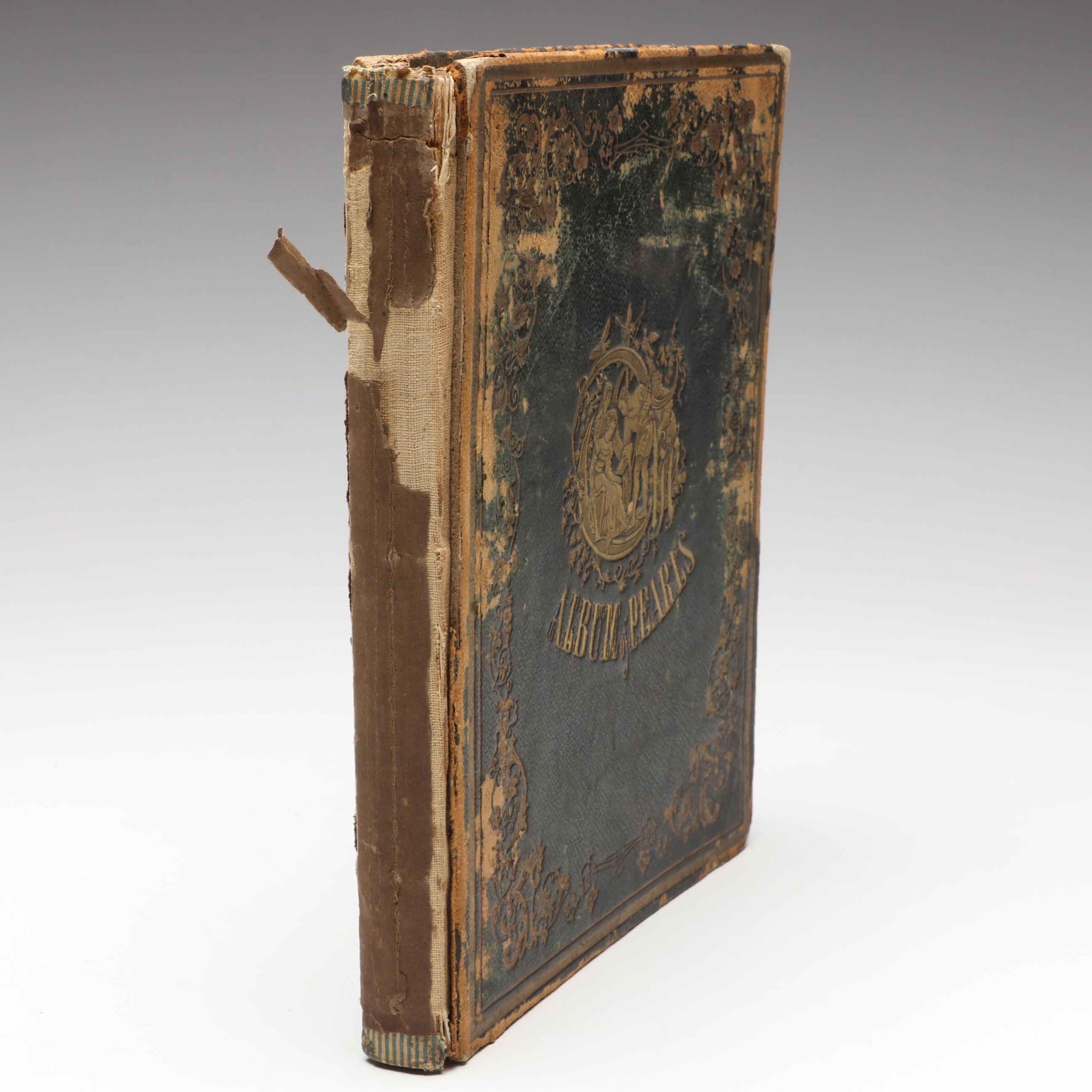 "Album of Pearls" Antique Autograph Book with Pictorial Engravings, Mid-19th C.