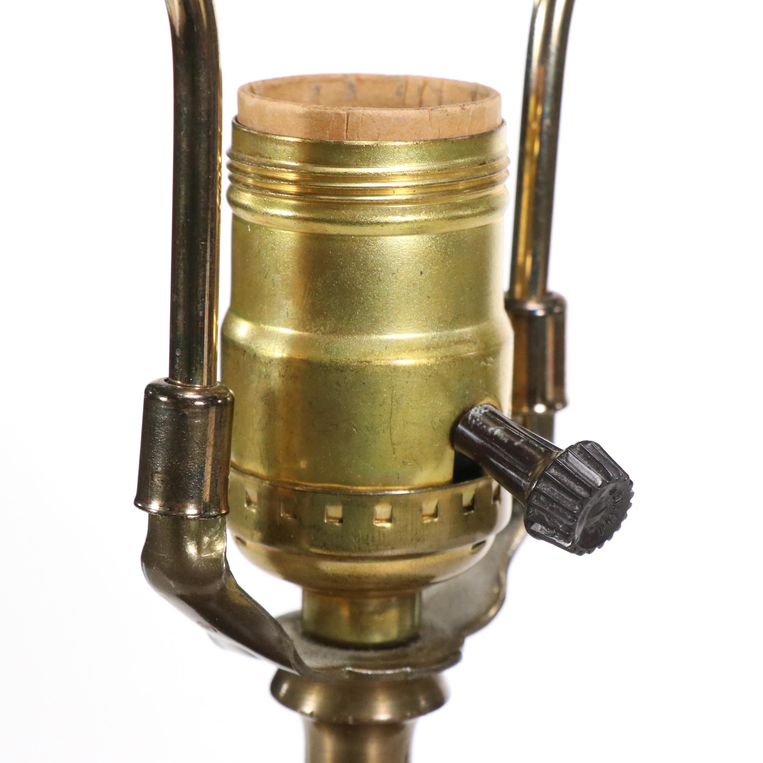 Porcelain Table Lamp on Wood Base