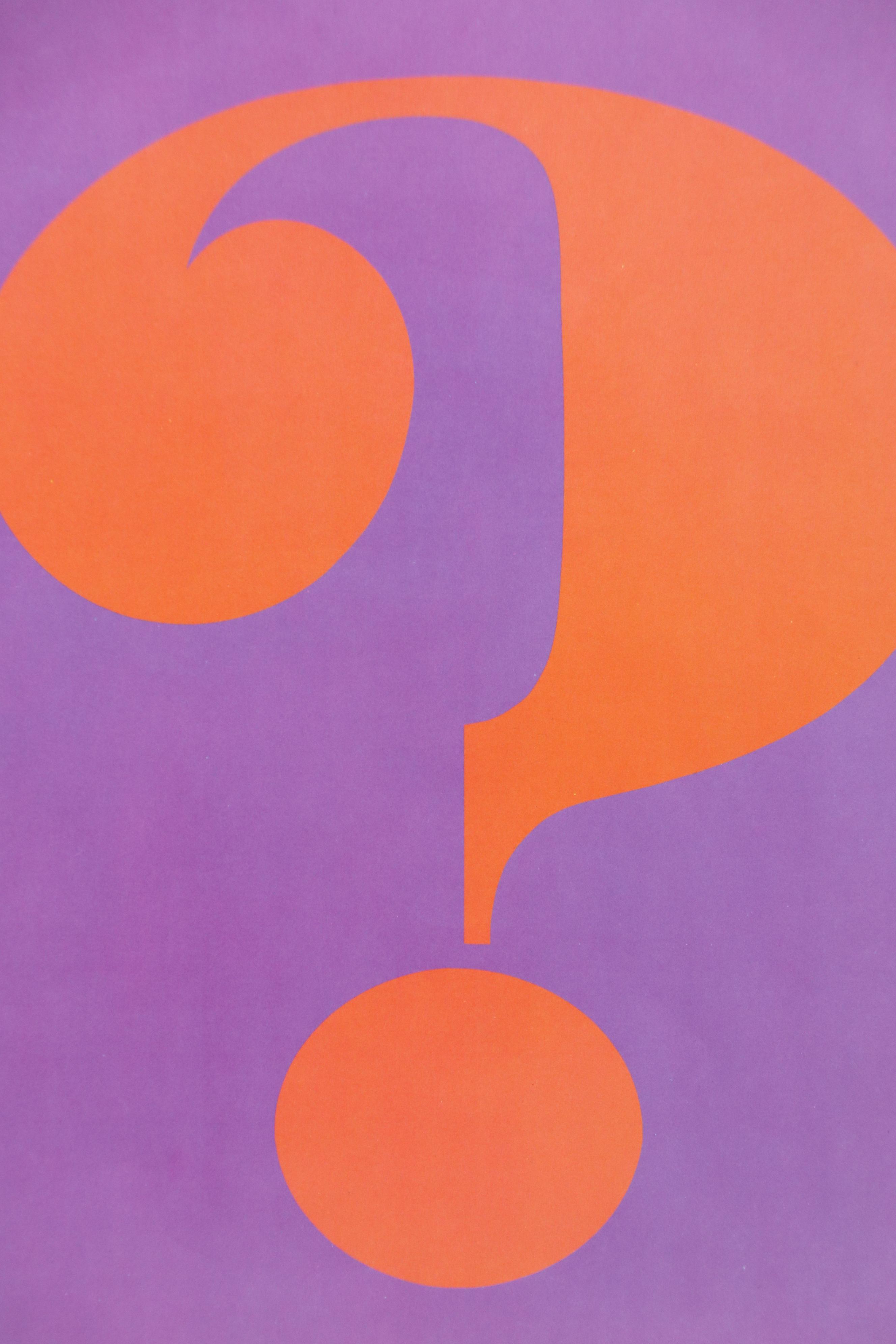 Rickie Tickie Inc. Offset Lithograph with Question Mark, 1969