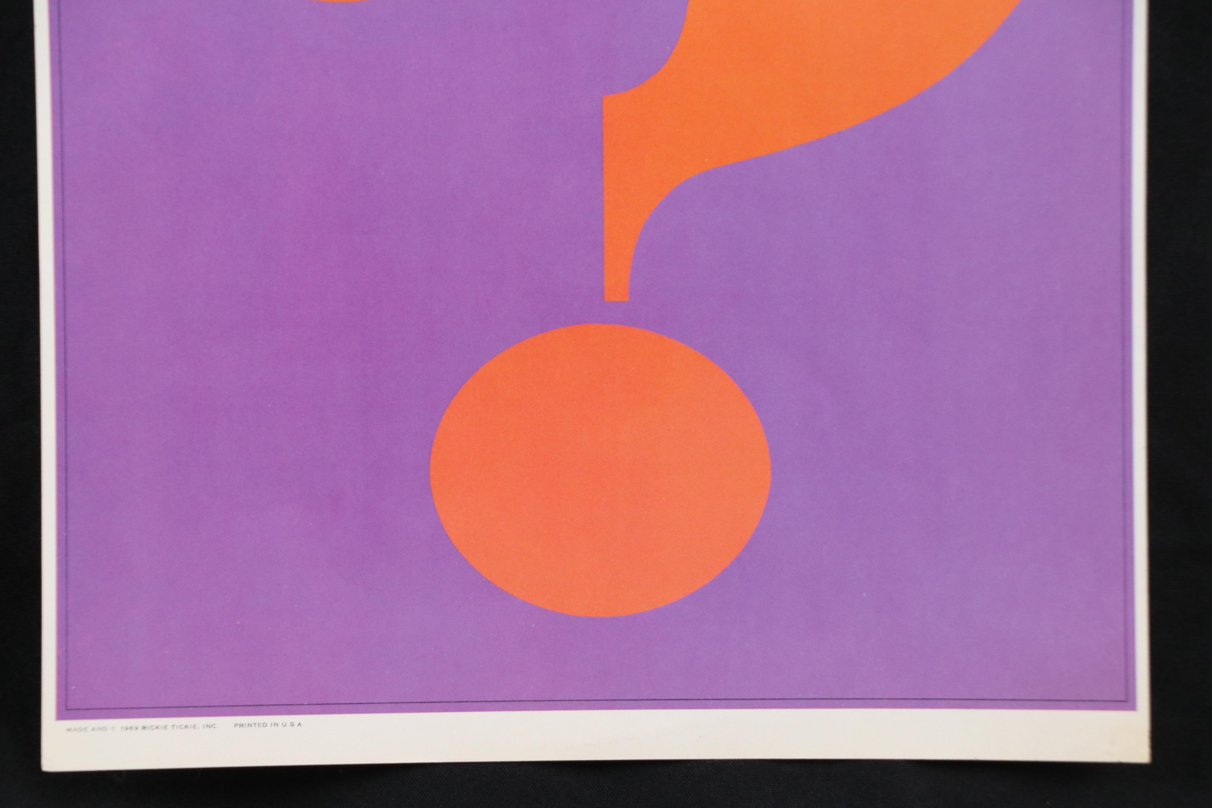 Rickie Tickie Inc. Offset Lithograph with Question Mark, 1969