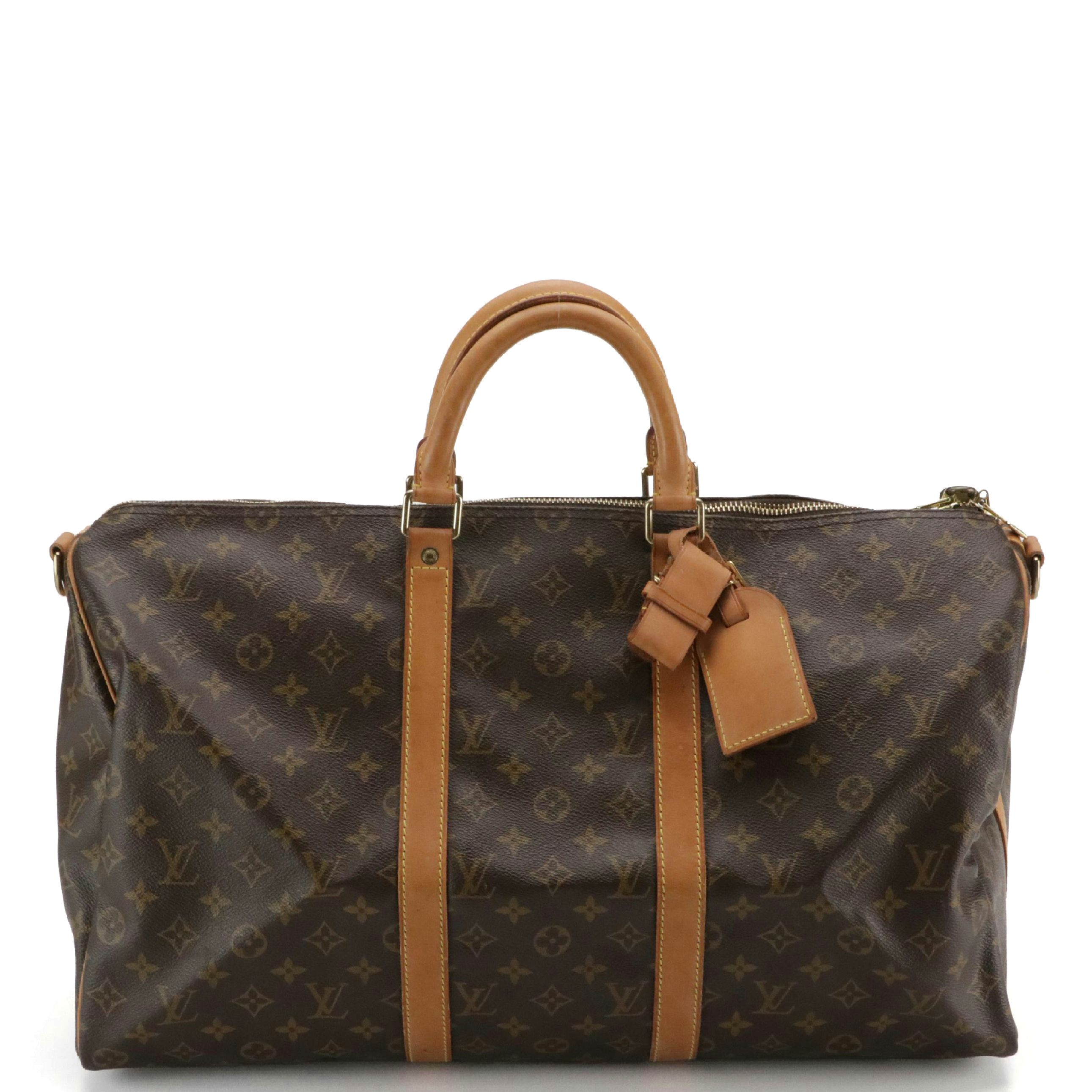 Louis Vuitton Keepall Bandoulière 50 in Monogram Canvas and Vachetta Leather