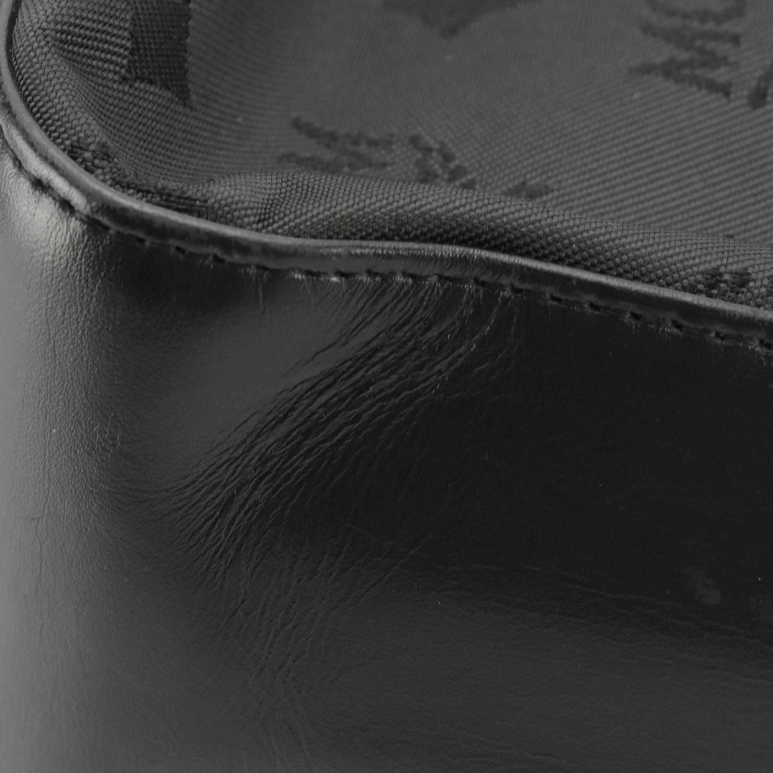 MCM Small Handbag in Black Visetos Jacquard Canvas and Calfskin Leather