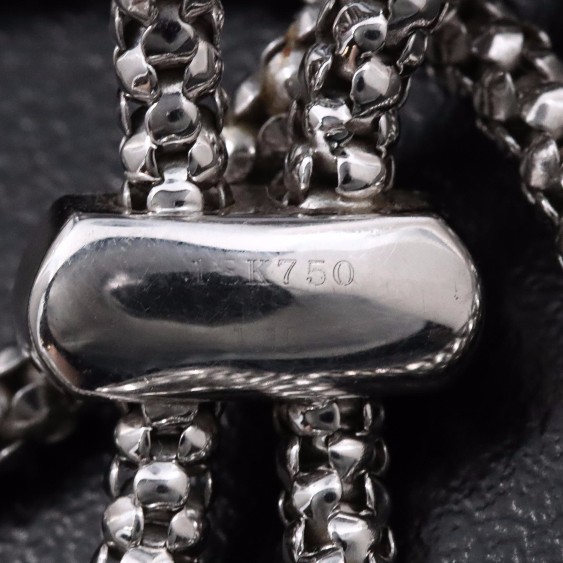 18K 1.10 CTW Pavé Diamond and Pearl Heart Négligée Necklace