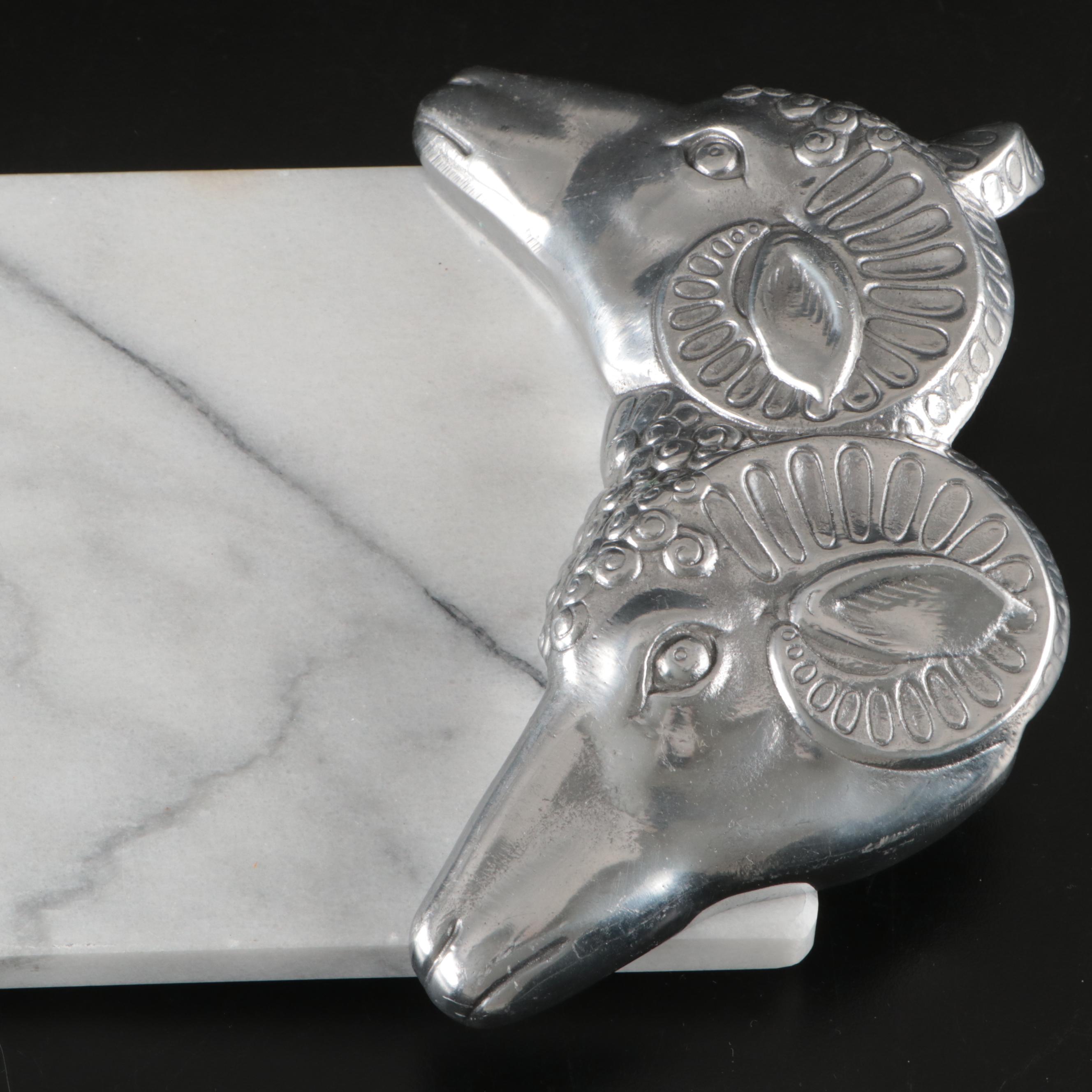 Arthur Court Ram's Head Cheese Board with Other Serving Pieces