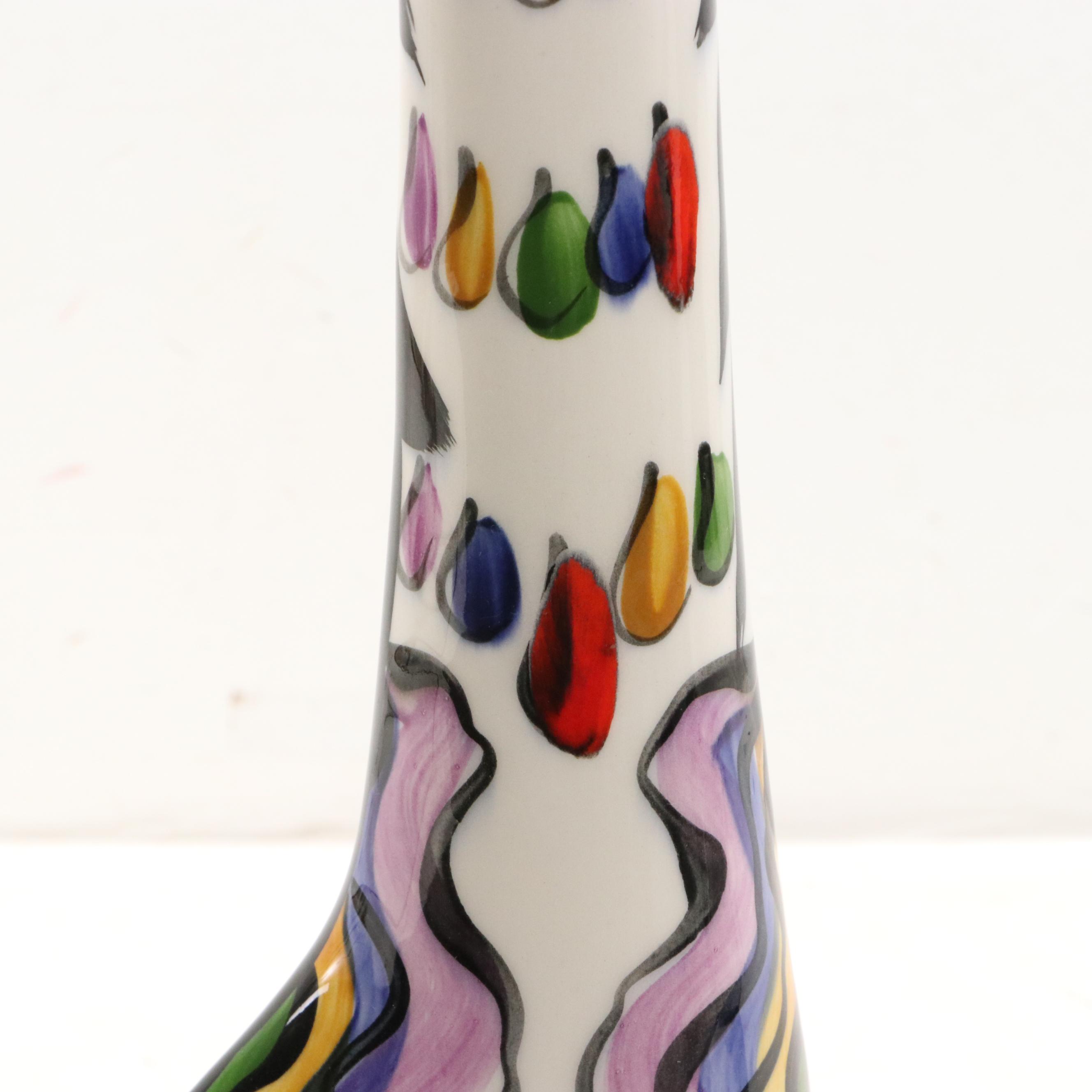 Anatoly Turovsky Hand-Painted Ceramic Giraffes, Late 20th Century