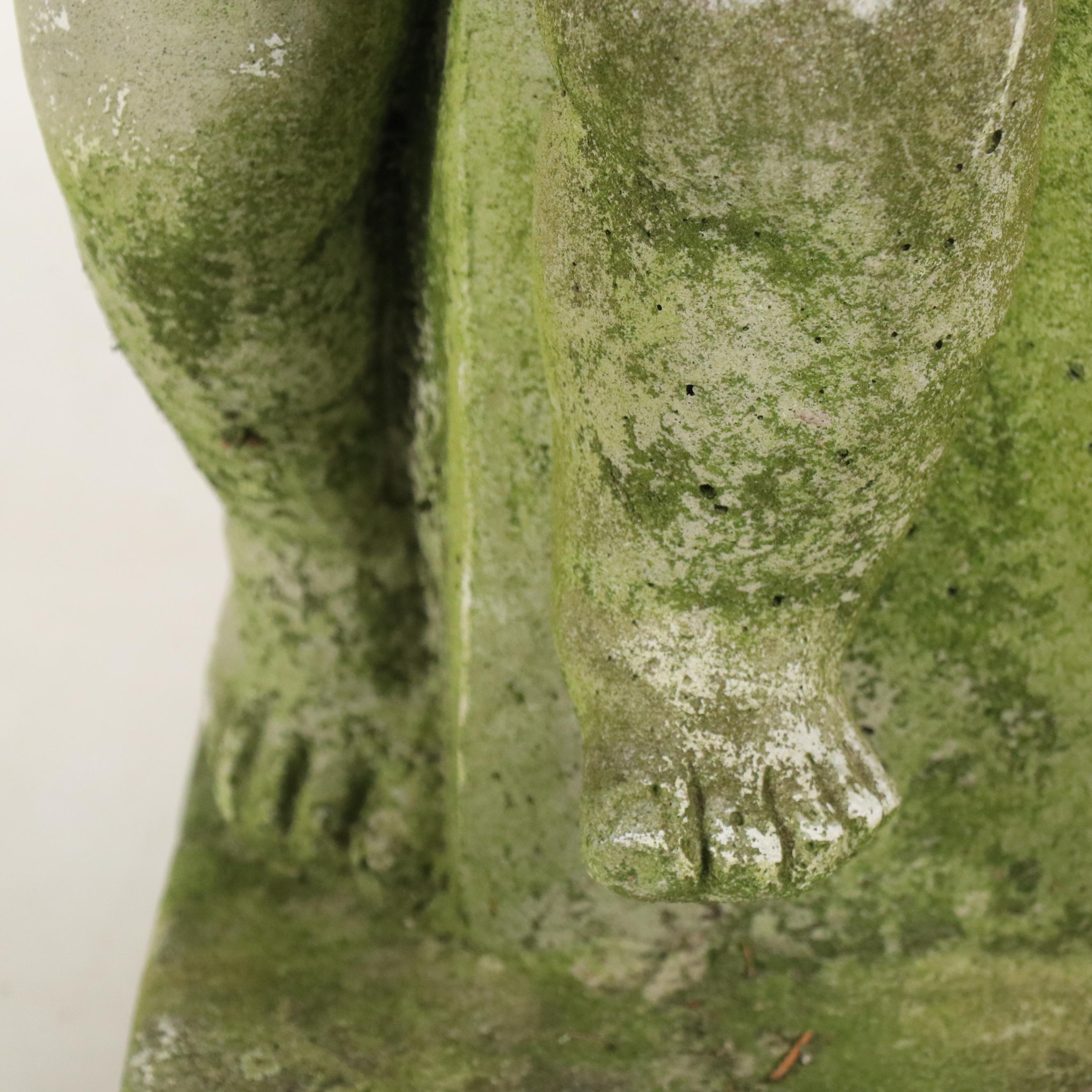 Neoclassical Style Twin Cherubs Concrete Garden Statue