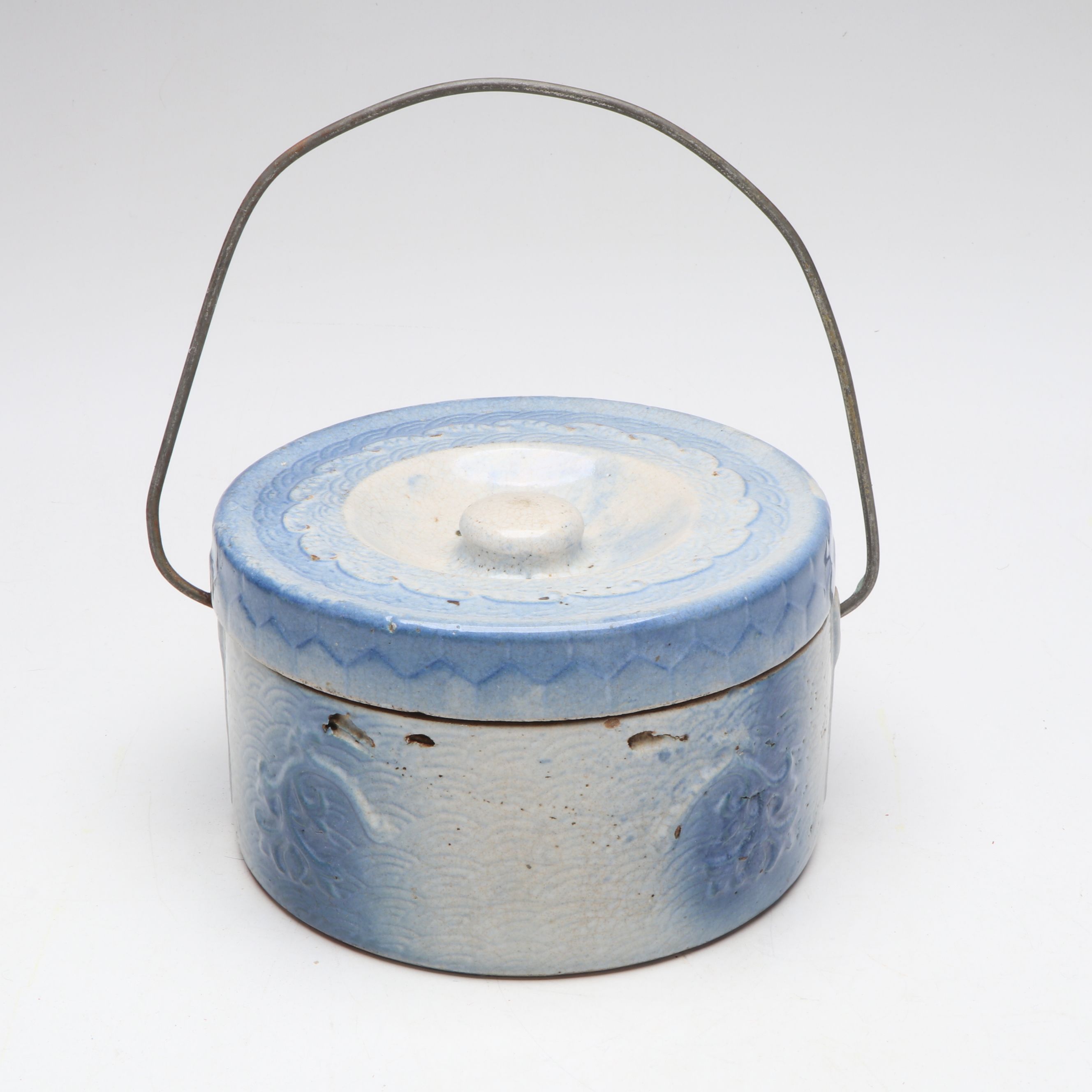 Salt Glazed Stoneware Butter Crock