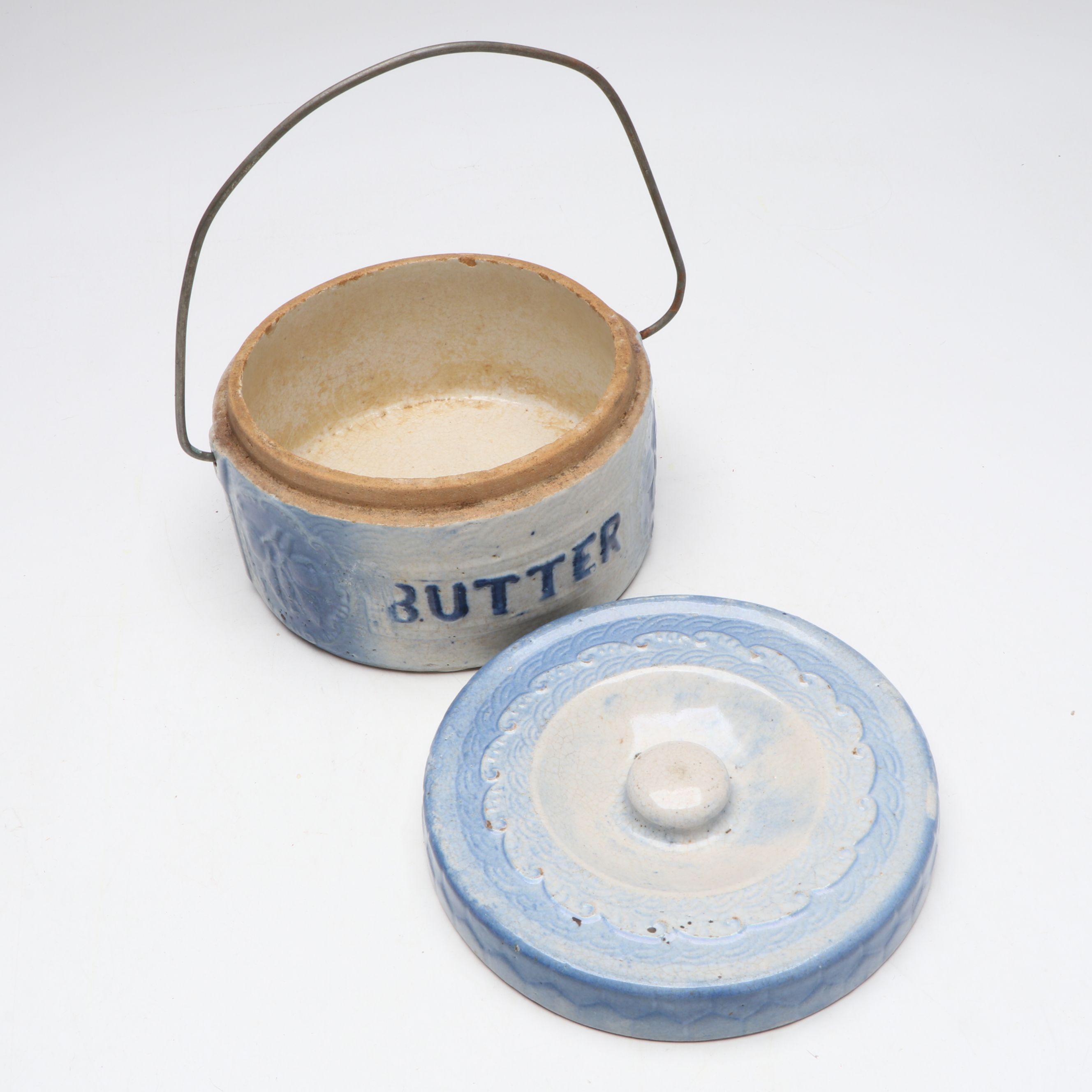 Salt Glazed Stoneware Butter Crock