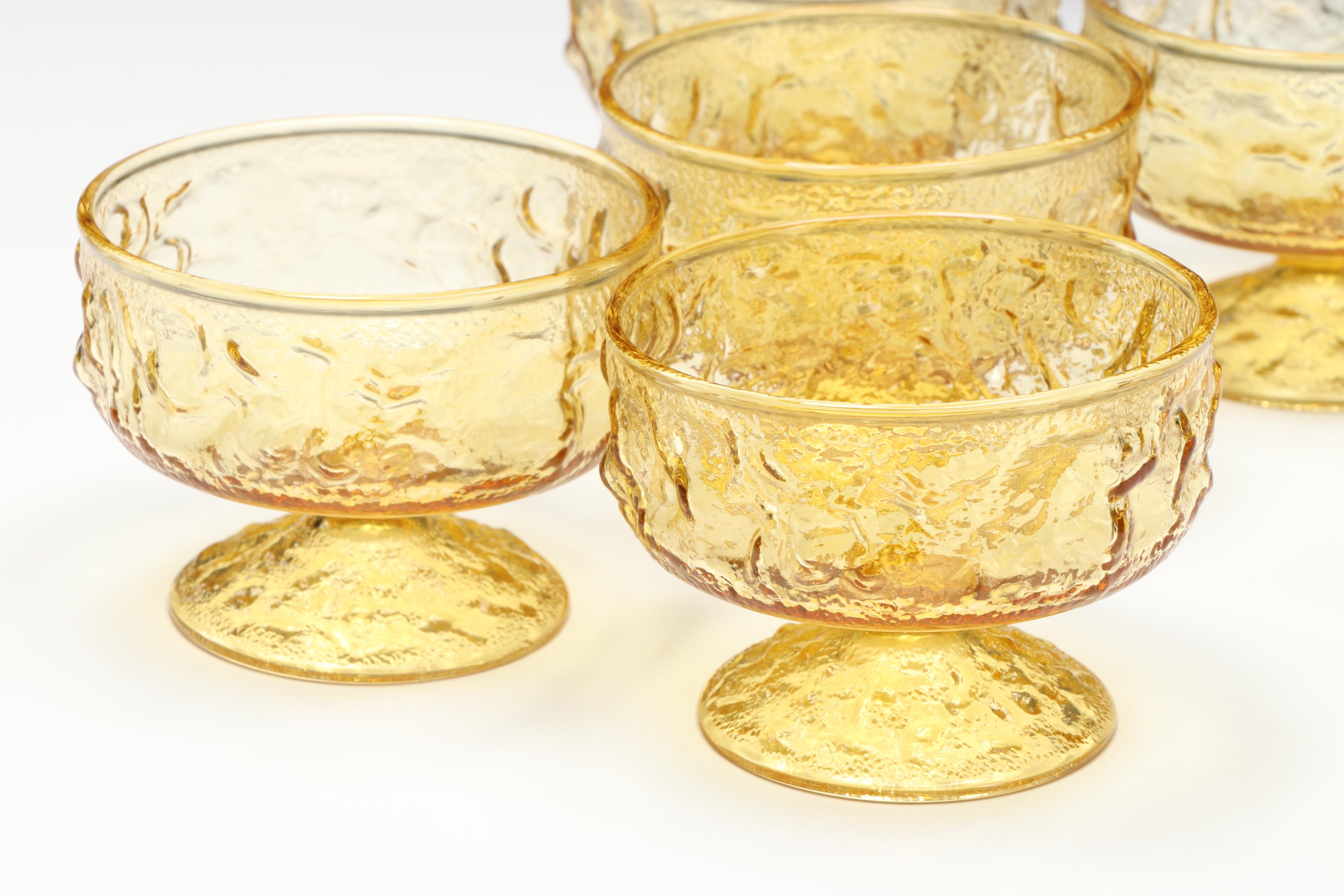 Anchor Hocking "Milano" Glass Dessert Bowls, Mid to Late 20th Century