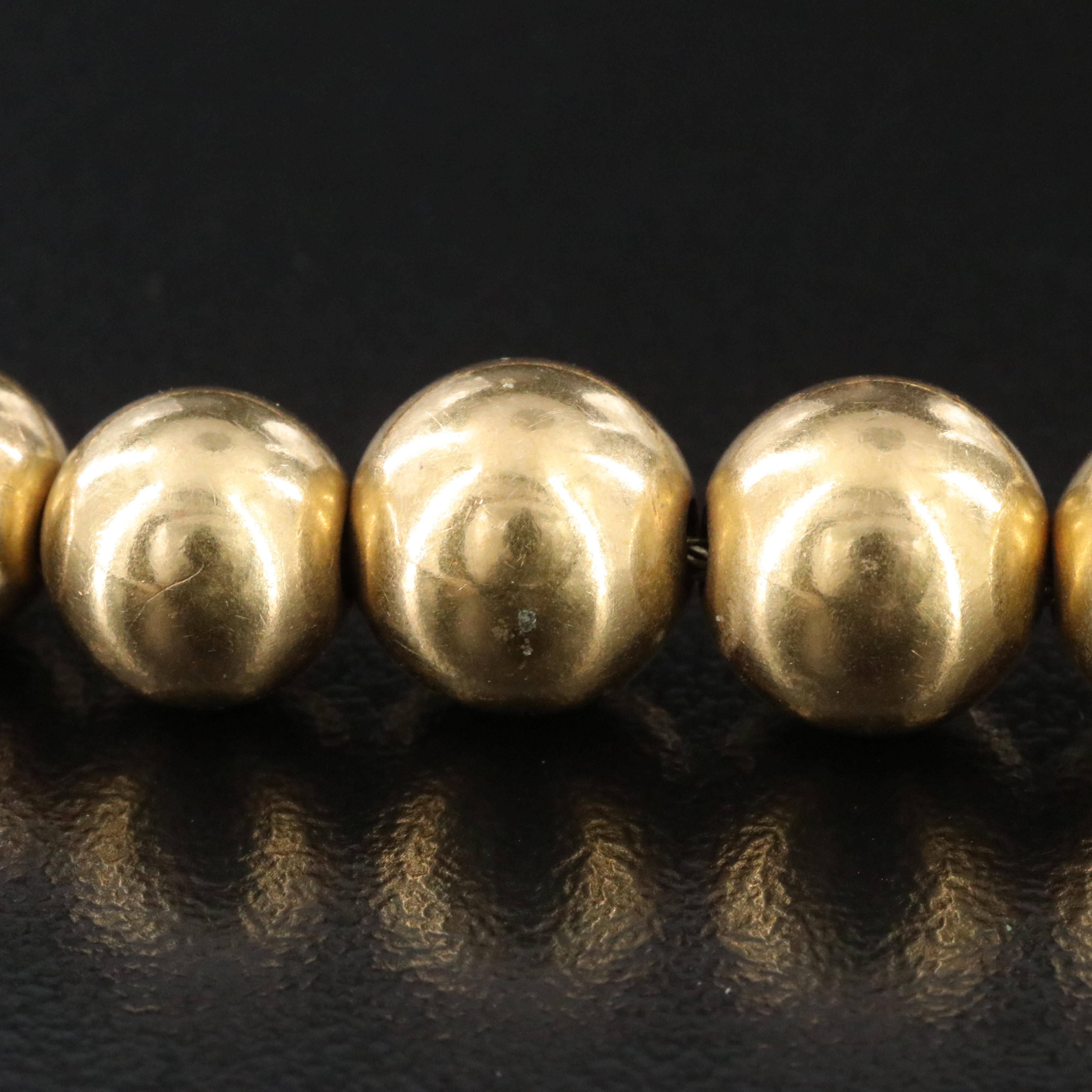 Graduated 14K Bead and Gold-Tone Necklace