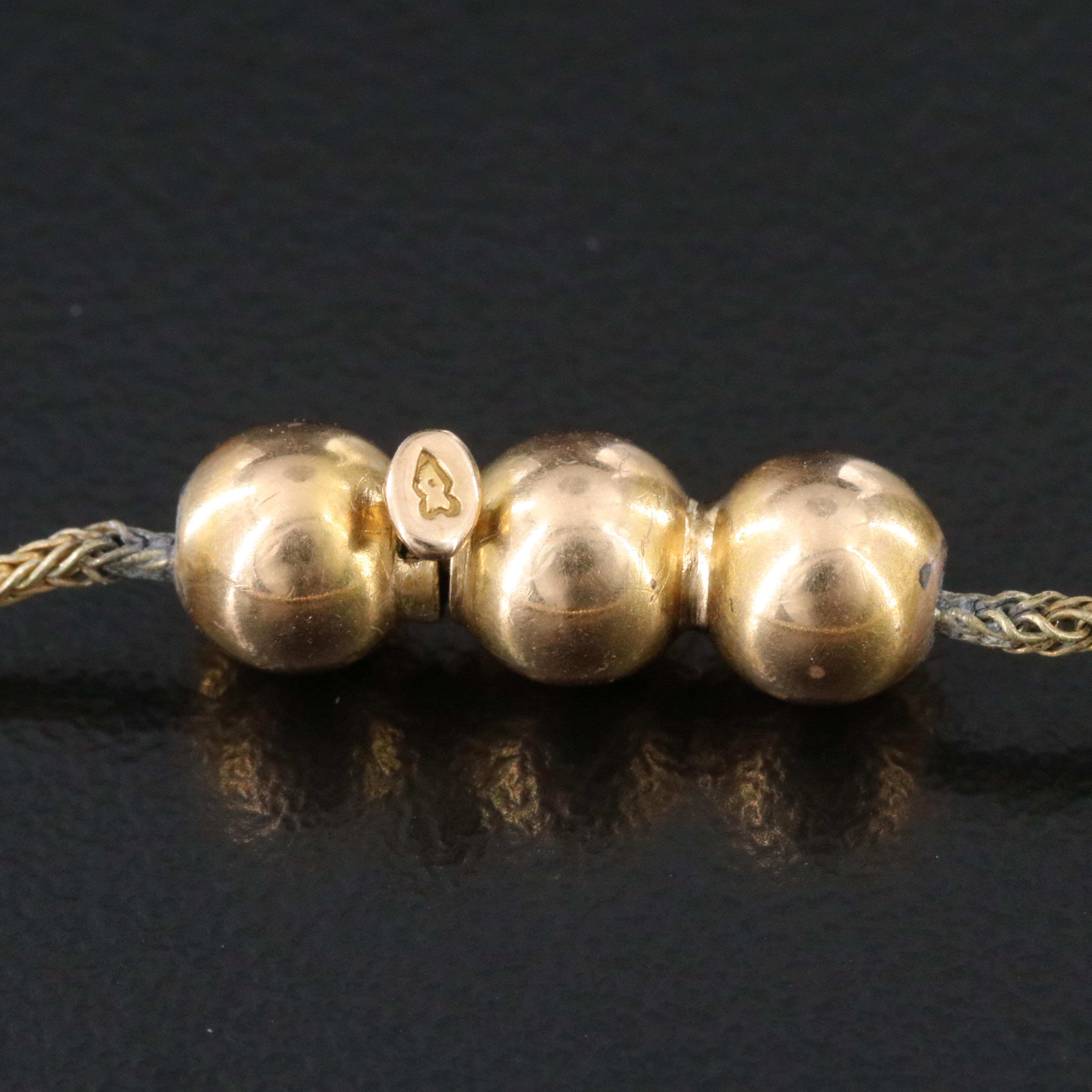 Graduated 14K Bead and Gold-Tone Necklace