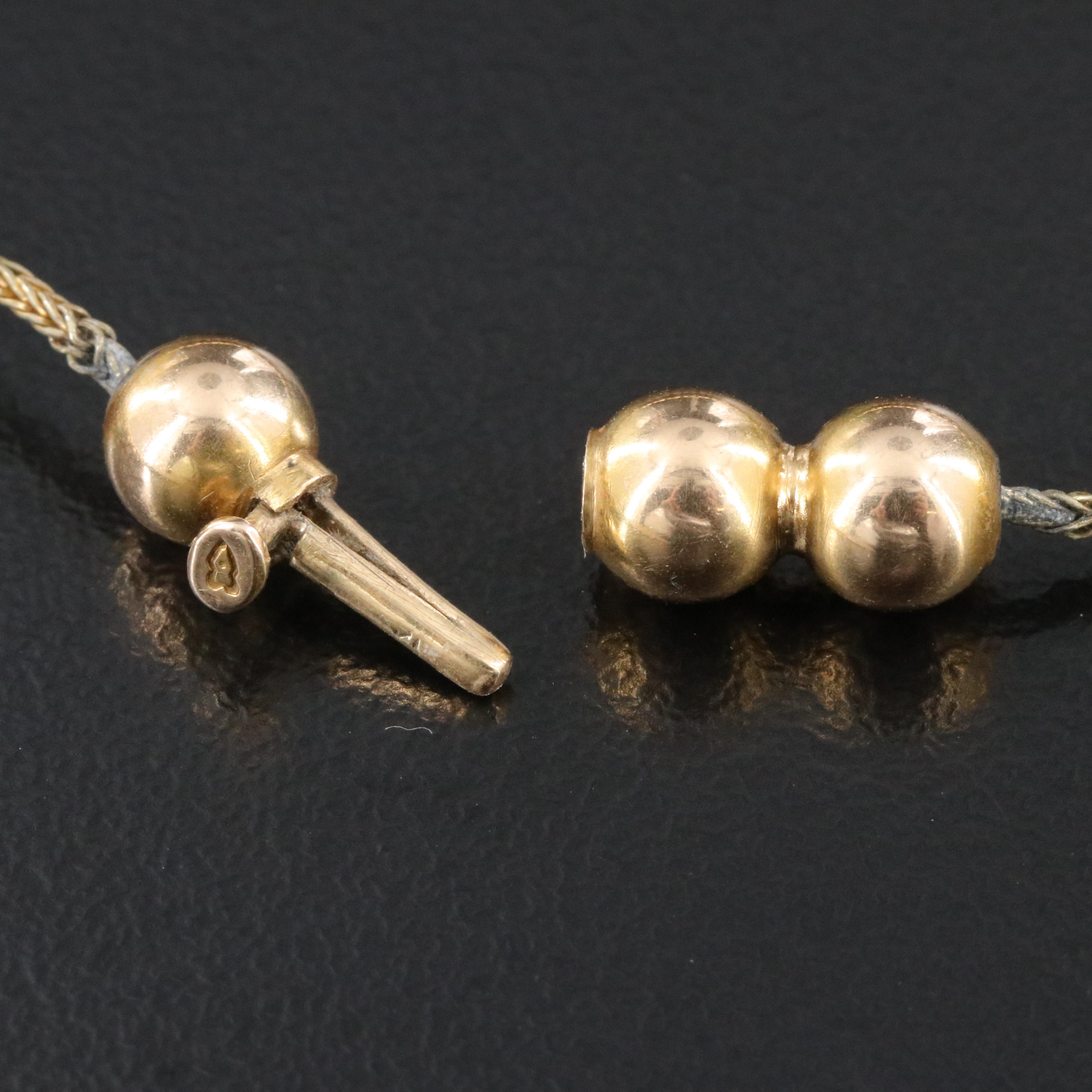 Graduated 14K Bead and Gold-Tone Necklace