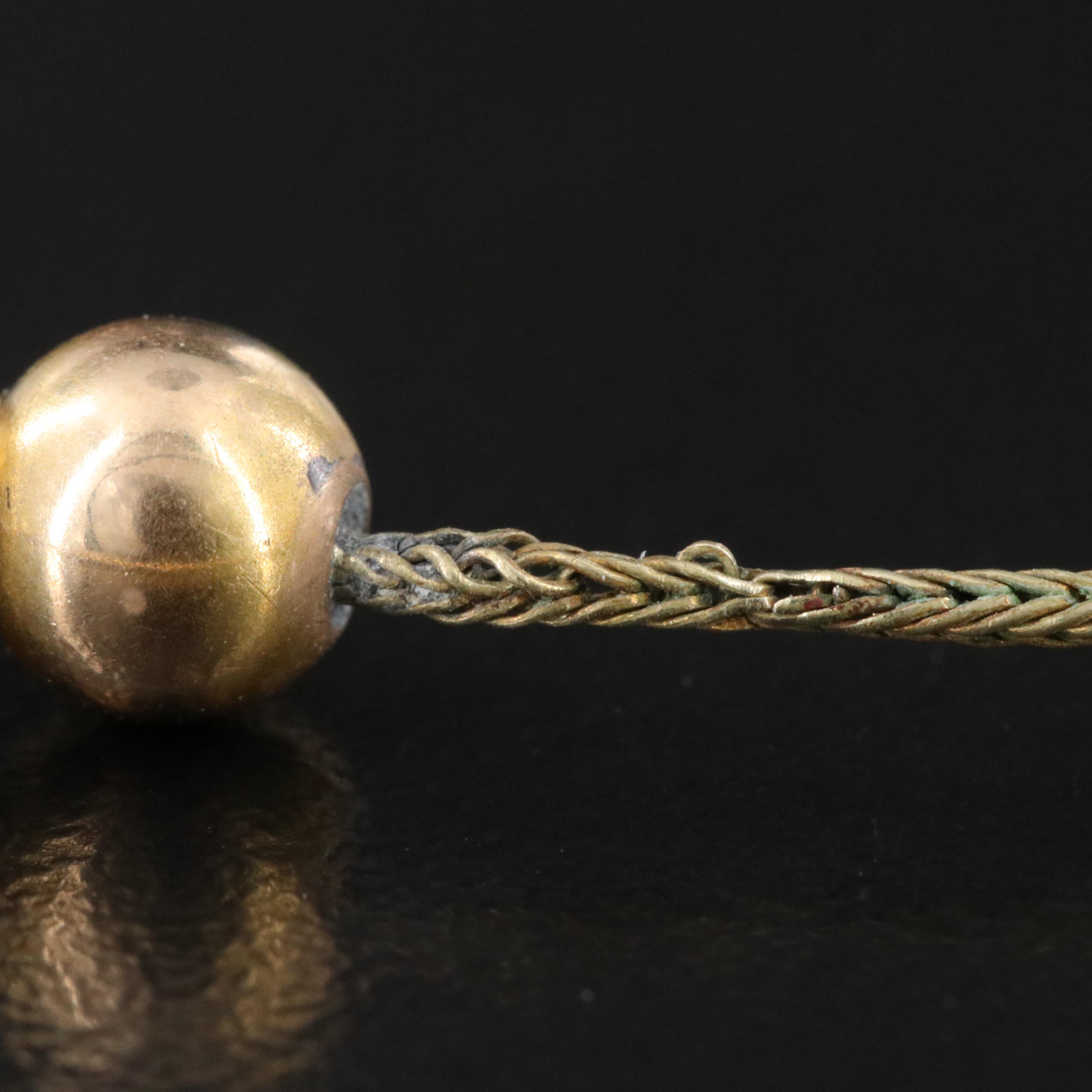 Graduated 14K Bead and Gold-Tone Necklace