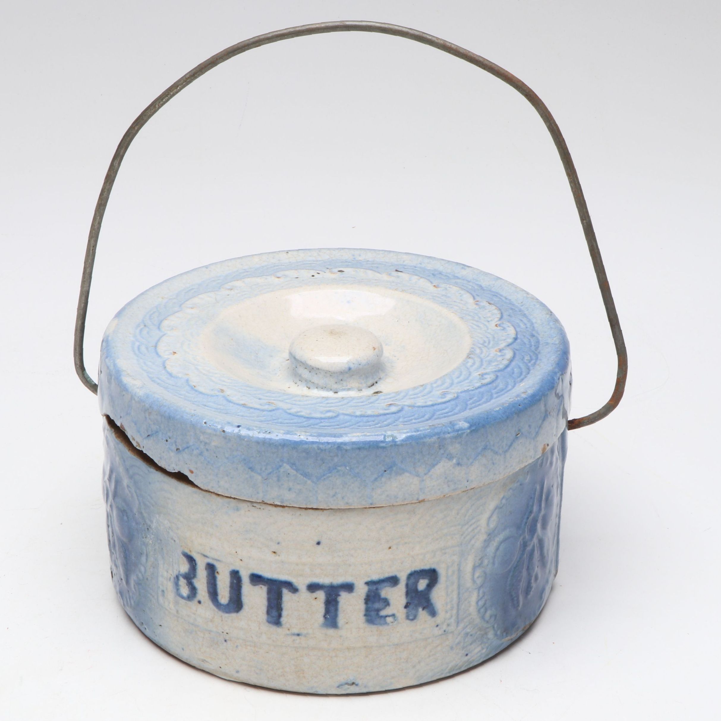 Salt Glazed Stoneware Butter Crock