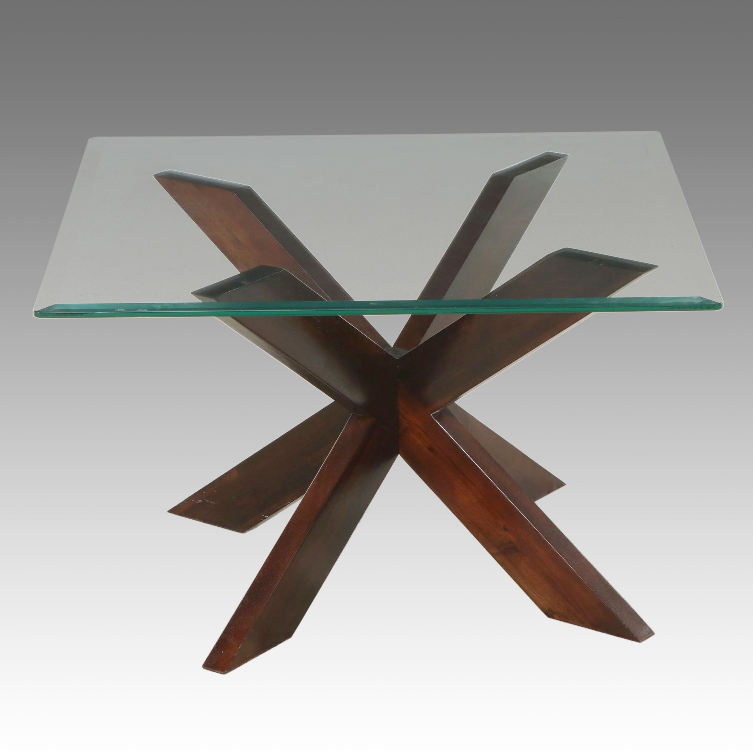Contemporary Glass Top Dining Table