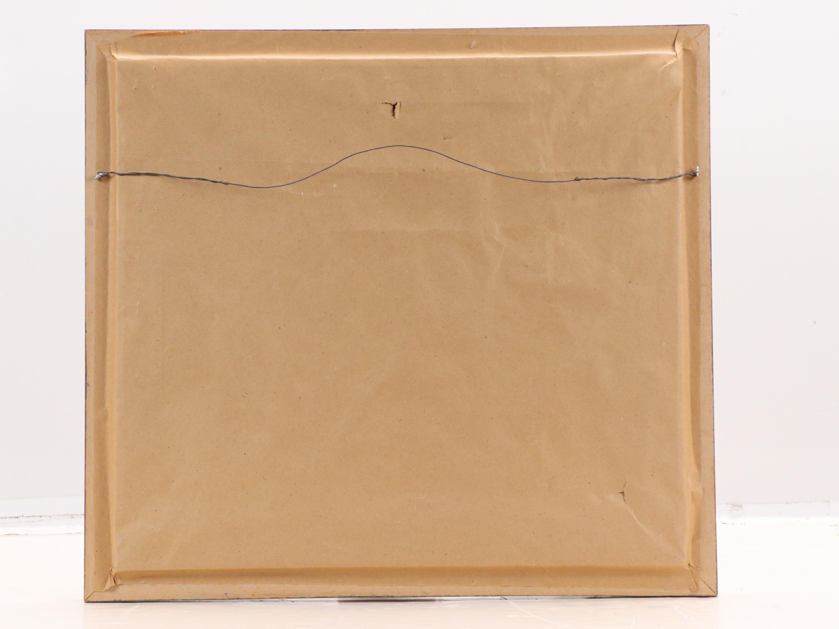 Folk Art Water Mill Landscape Oil Painting, 1989