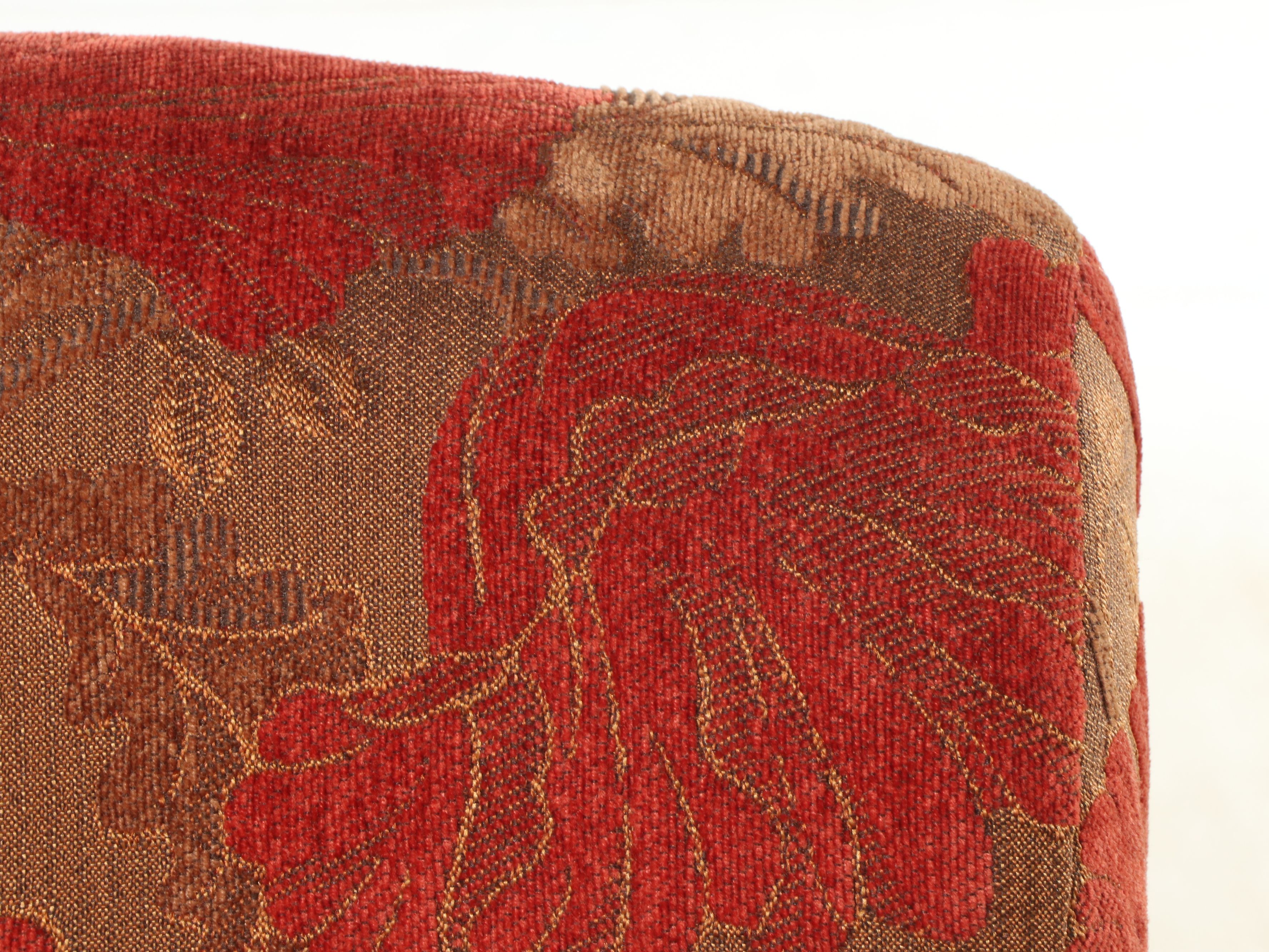 Pier 1 Contemporary Floral Chenille Upholstered Slipper Chair with Throw Pillow