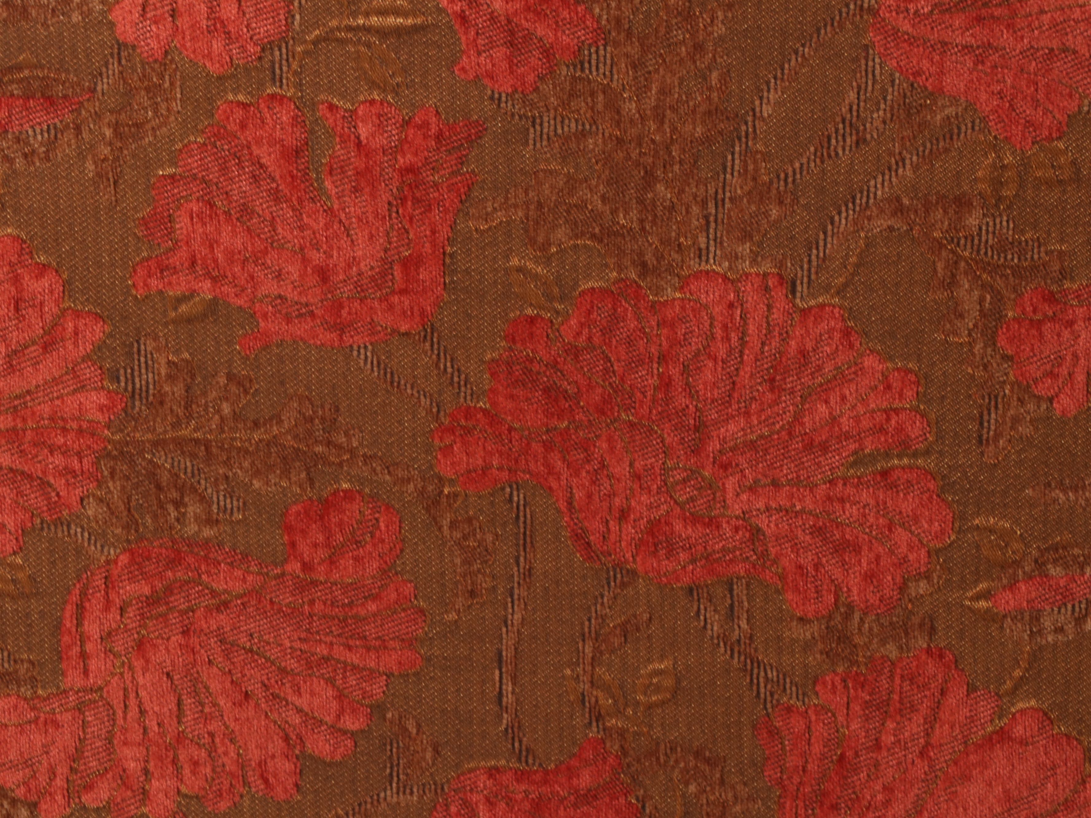 Pier 1 Contemporary Floral Chenille Upholstered Slipper Chair with Throw Pillow