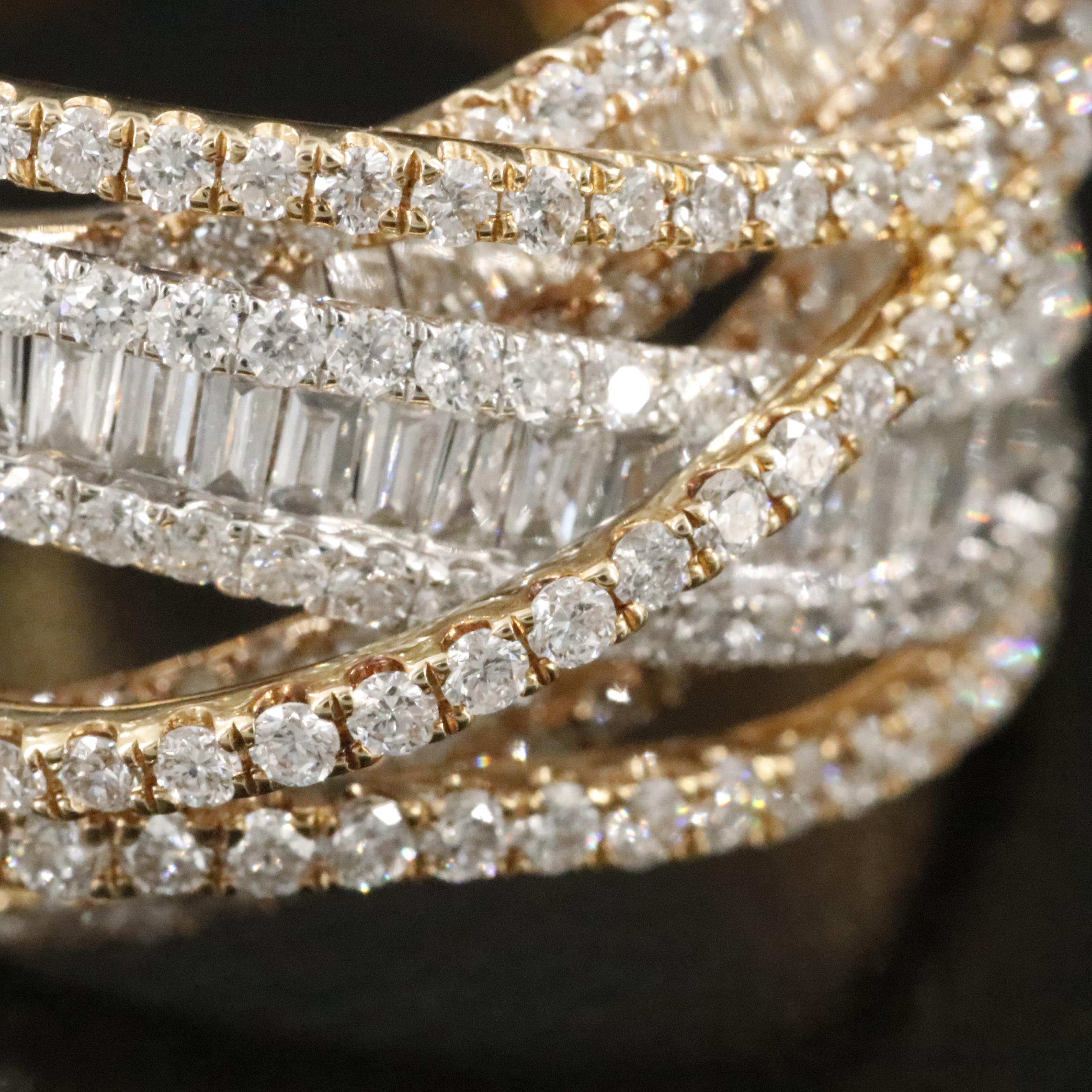 EFFY 14K Two-Tone 2.75 CTW Diamond Crossover Ring