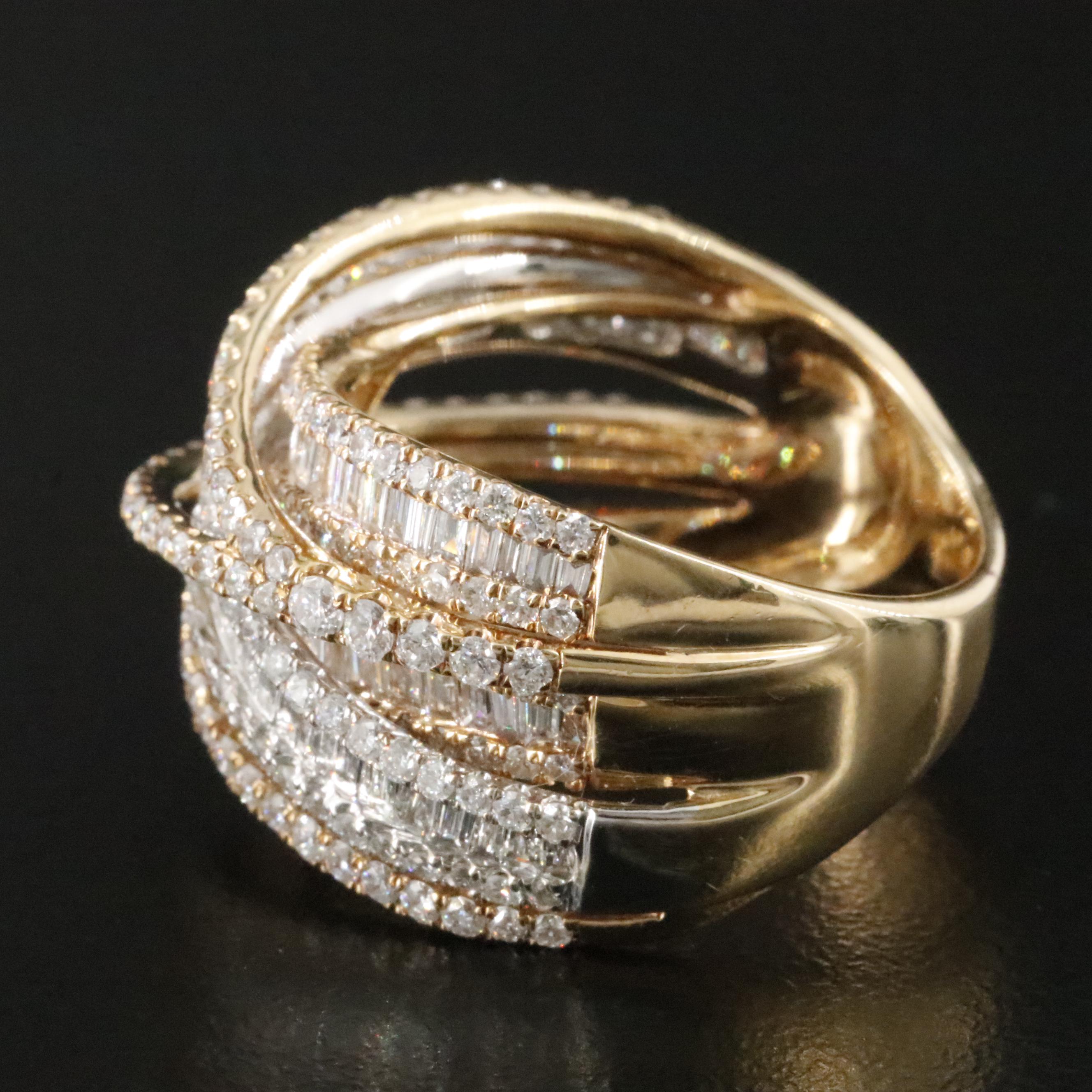 EFFY 14K Two-Tone 2.75 CTW Diamond Crossover Ring