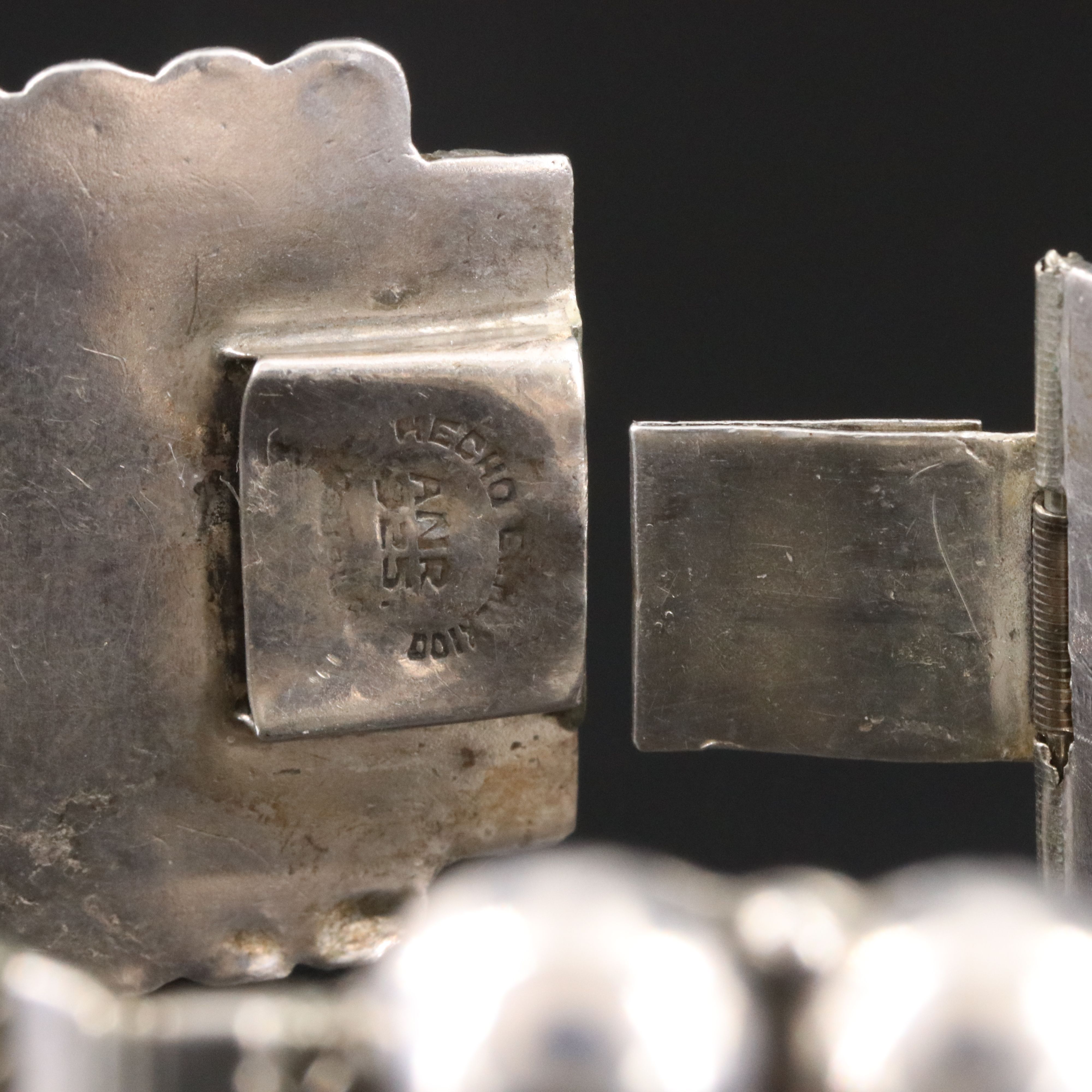 Mexican Sterling Black Onyx Panel Bracelet